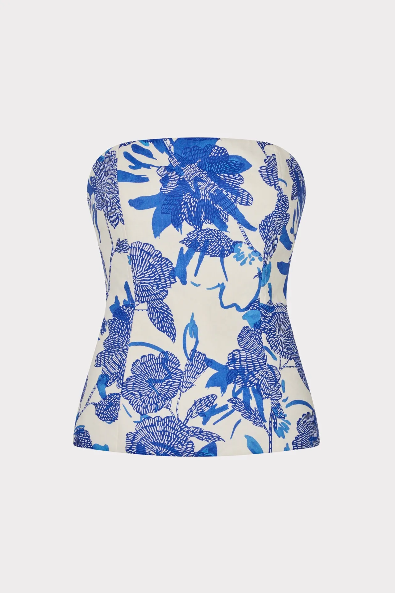 OdorResistant Brushwork Floral Linen Top