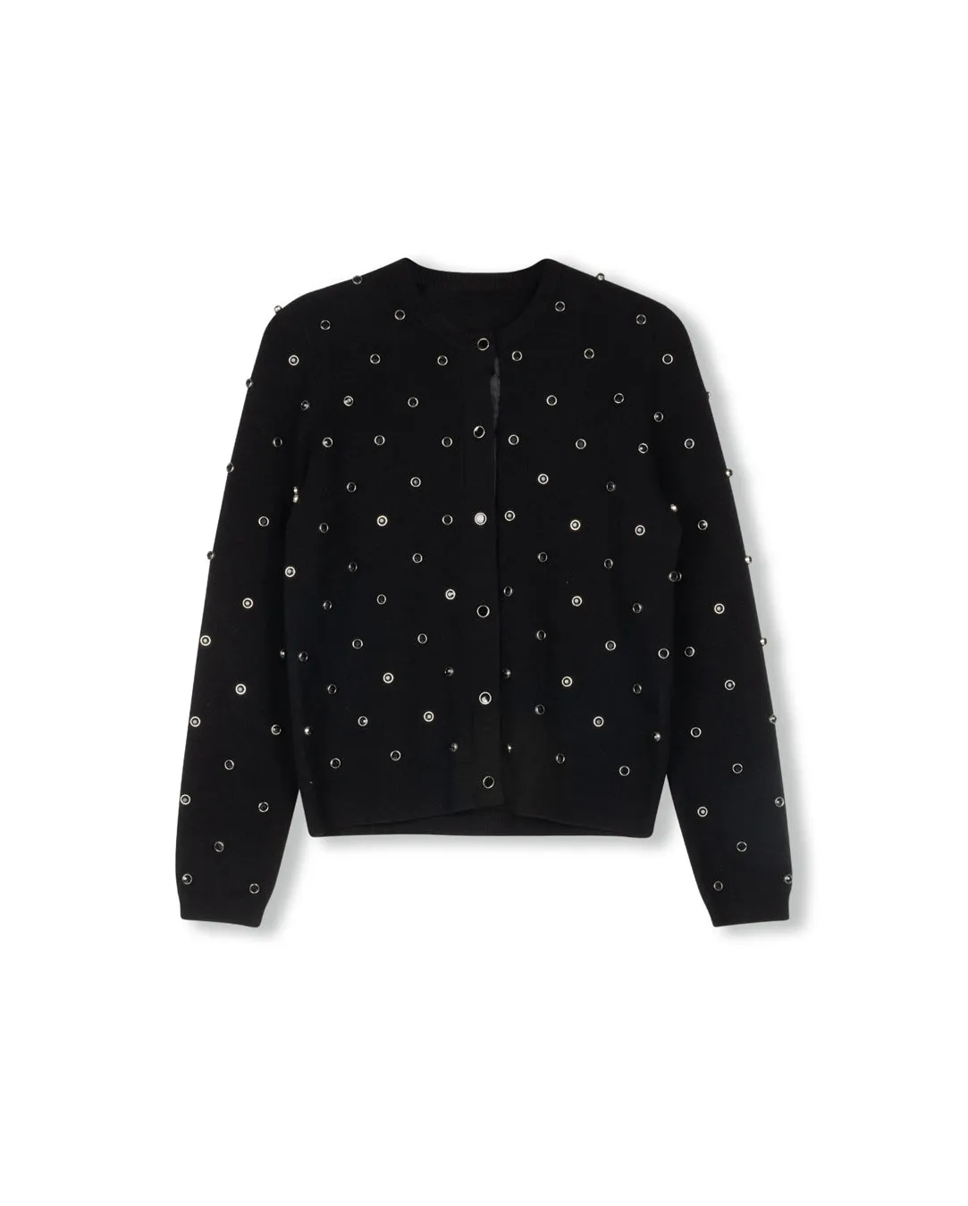 Fade Resistant Finish Comfortable Layer Gem Detailed Cardigan