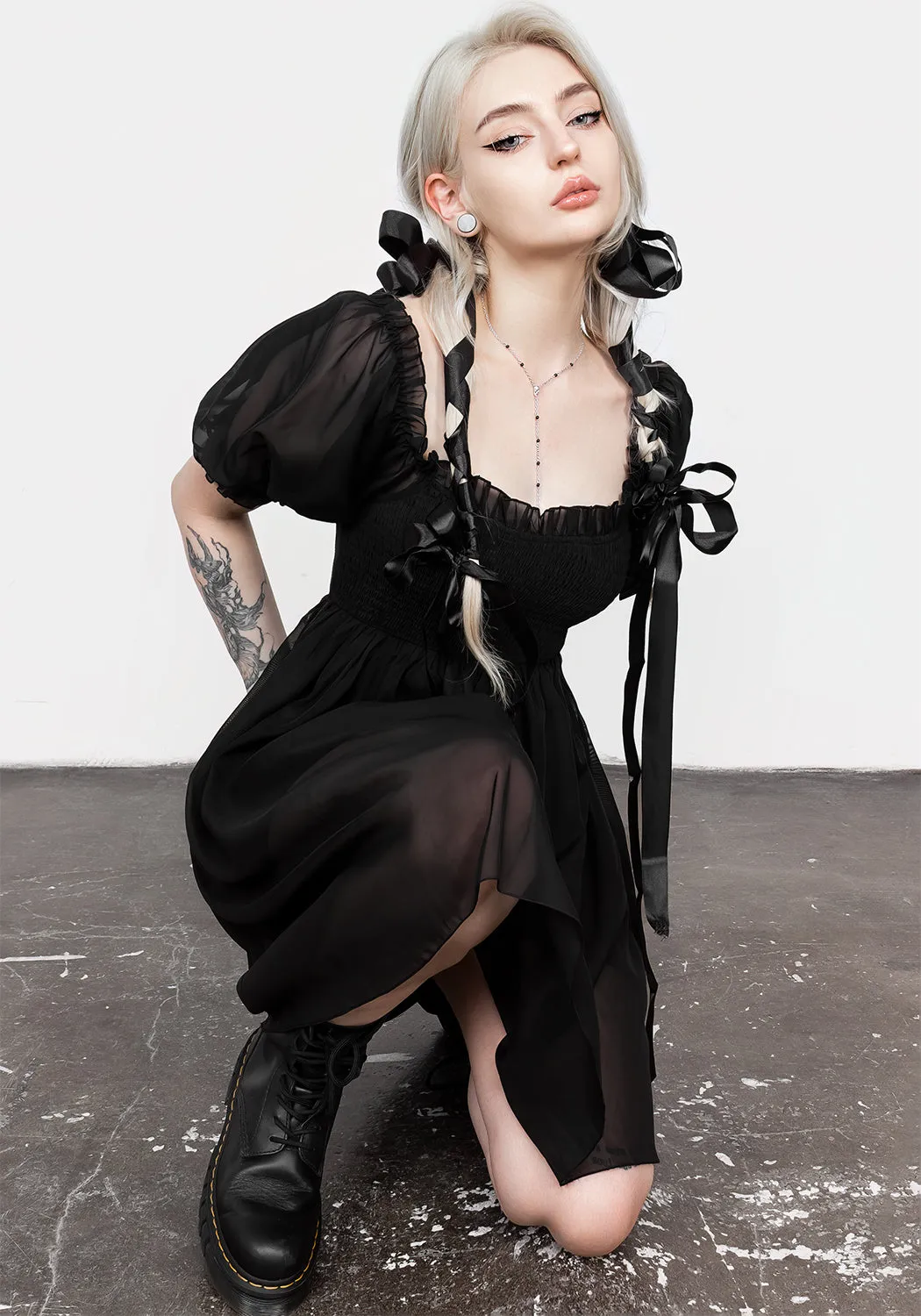 Day Fit Korean Mood Destiny Smocked Baby Doll Mini Dress