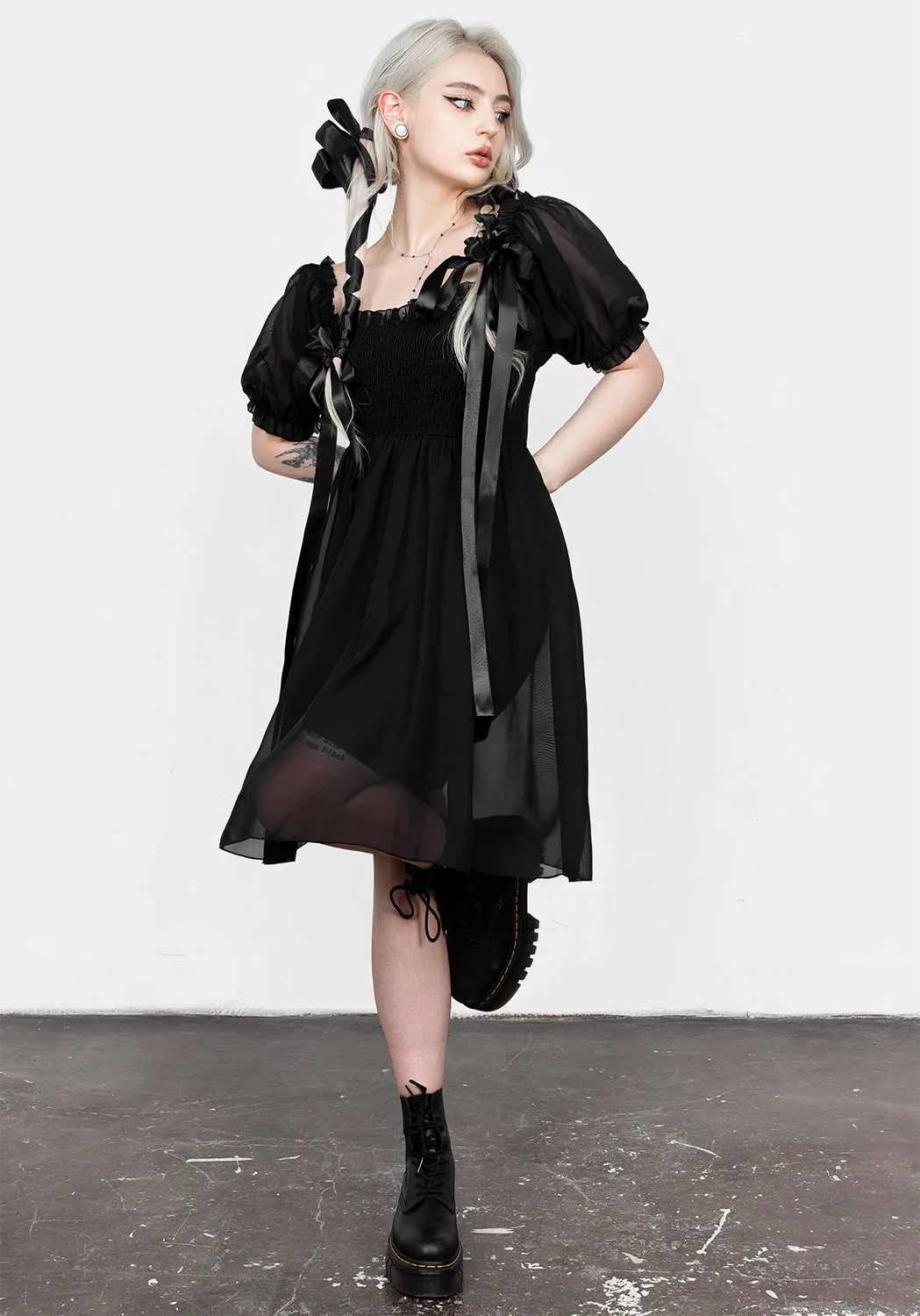 Empire-Waist Summer Air Destiny Smocked Baby Doll Mini Dress