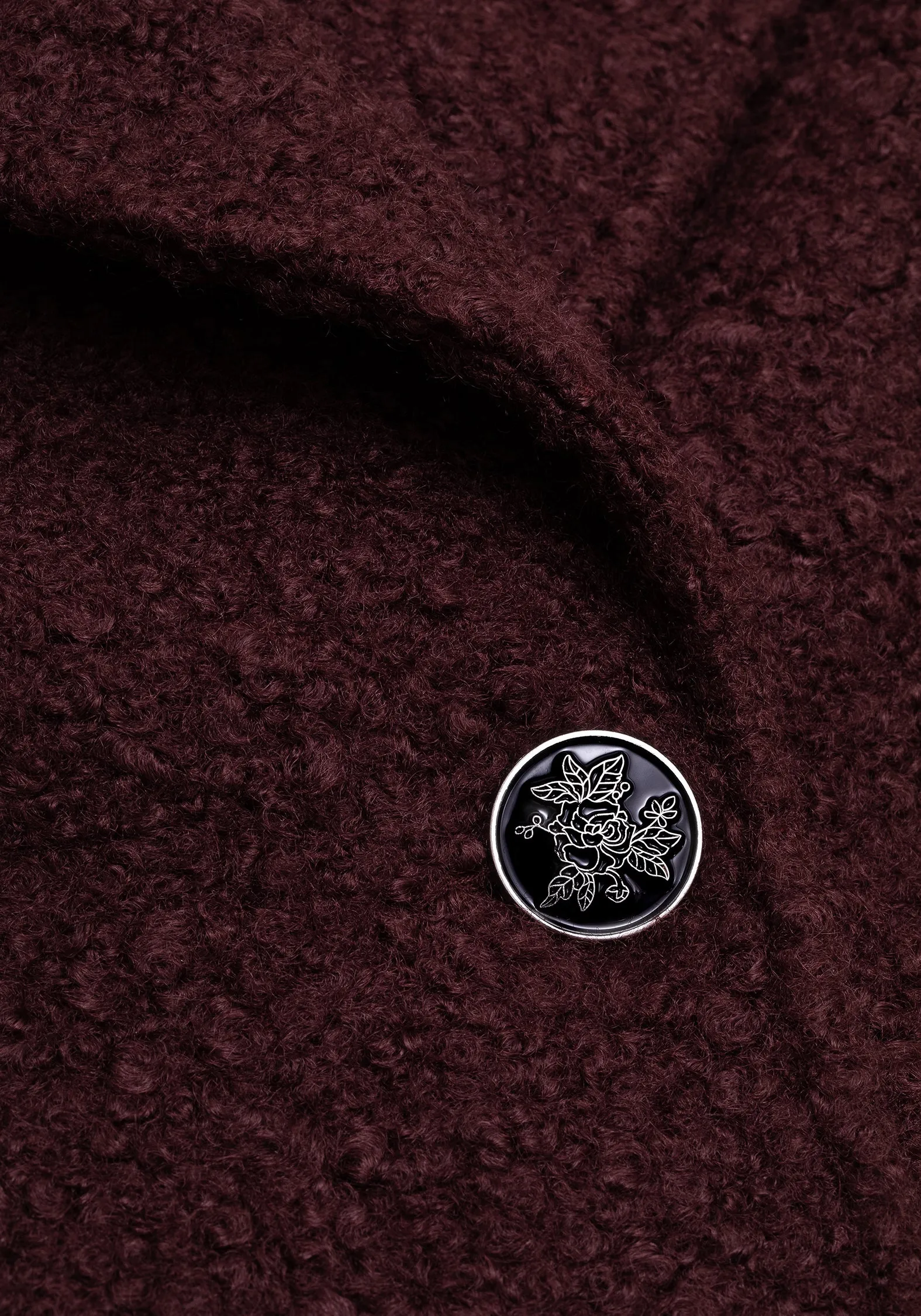 Winter Fit anti static coating Gorgon Boucl?? Oversized Coat - Red