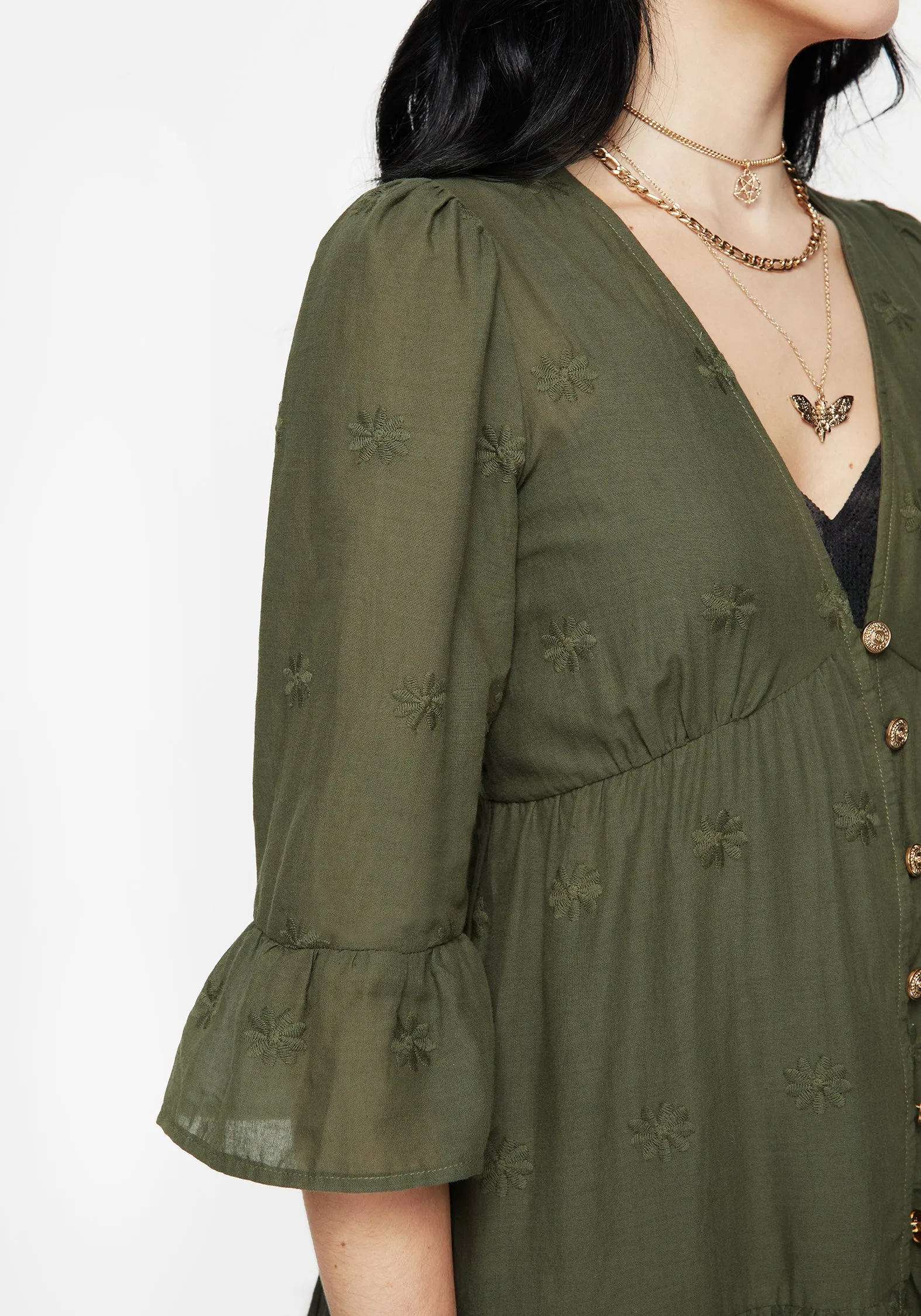 Gossamer Tiered Overdress - Green Travel Light Polished Ease