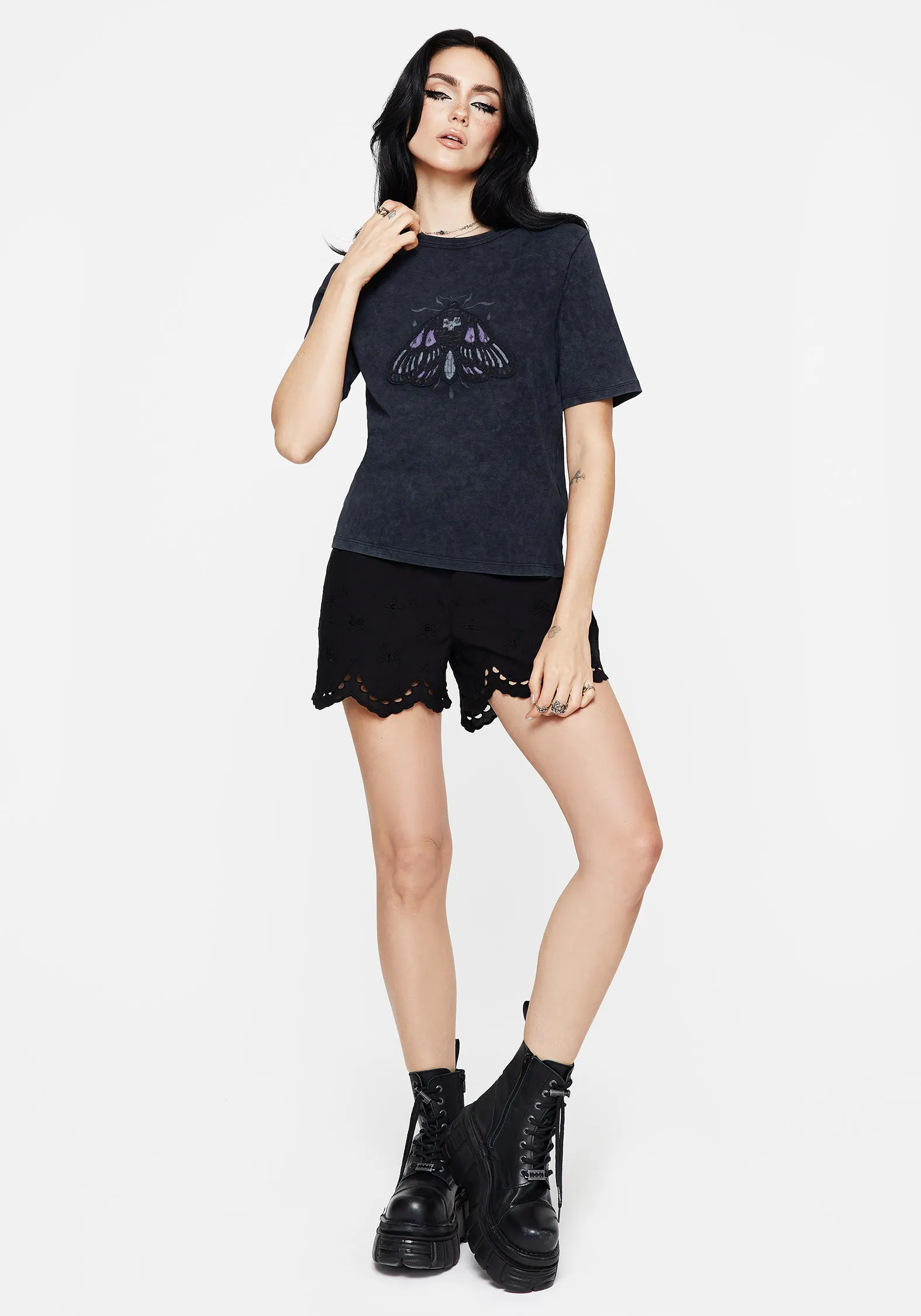 Summertime Cotton Moth Applique T-Shirt Versatile use