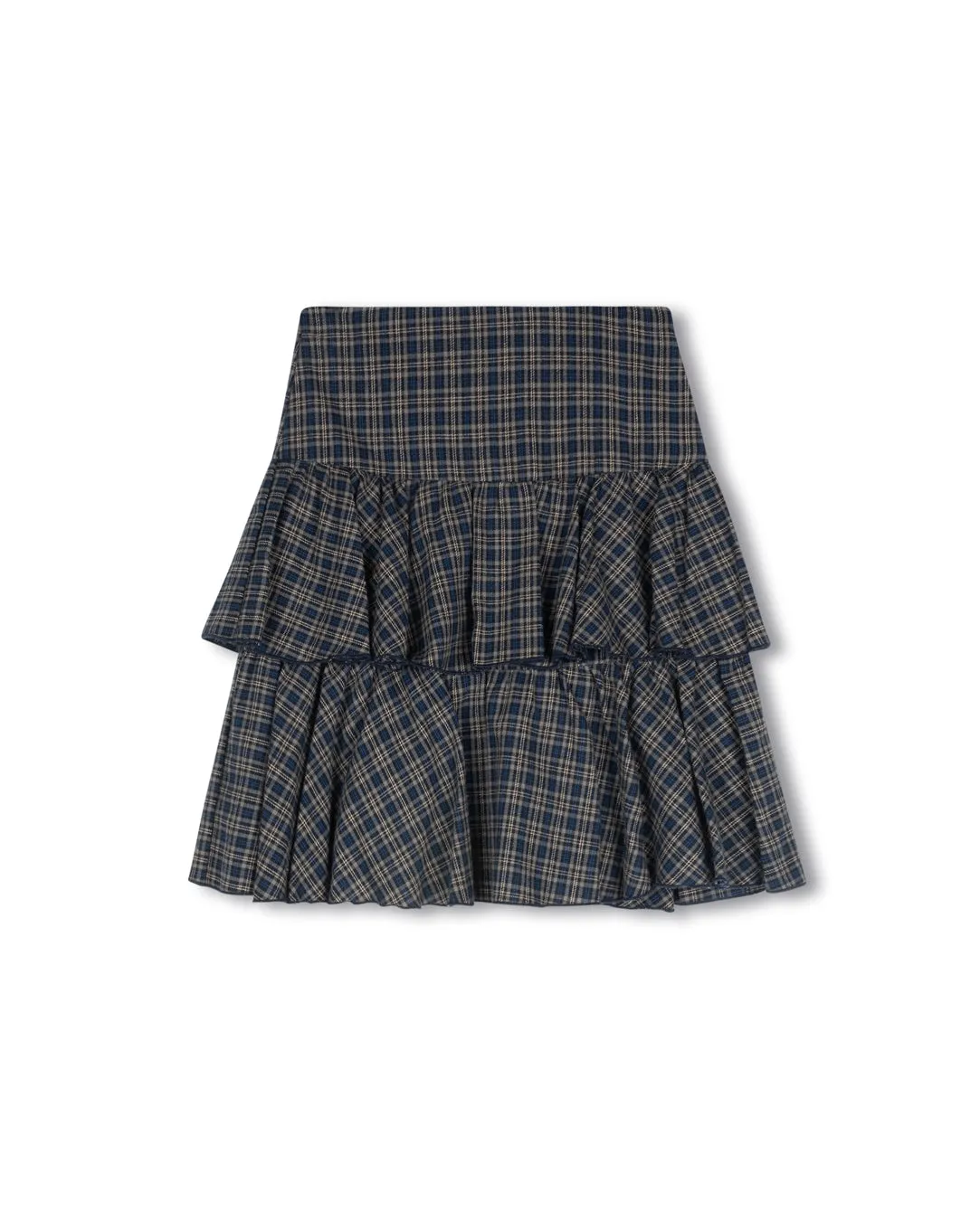 Grad Layer Plaid Skirt Light Fabric