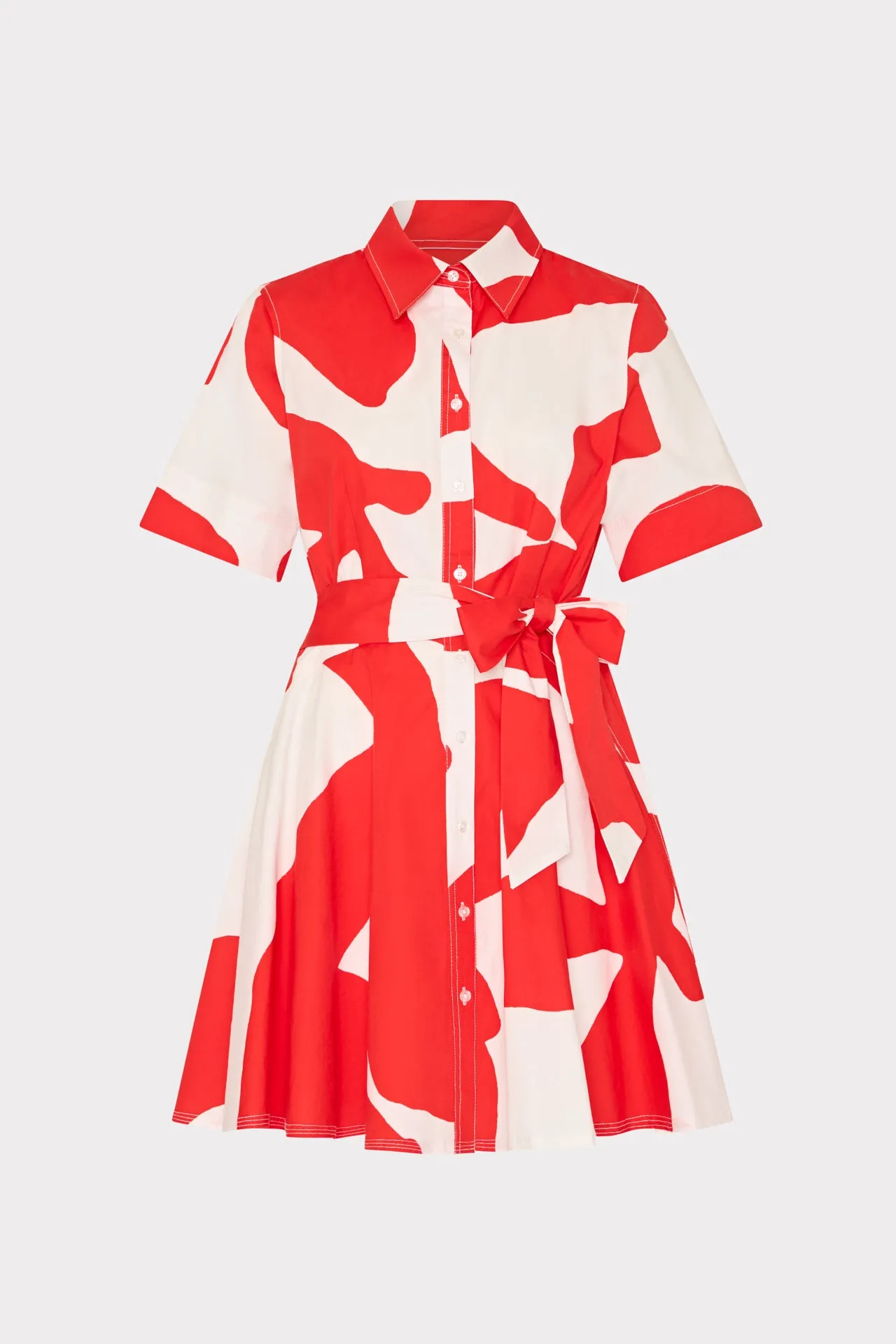 Grand Foliage Poplin Mini Dress Comfort Look