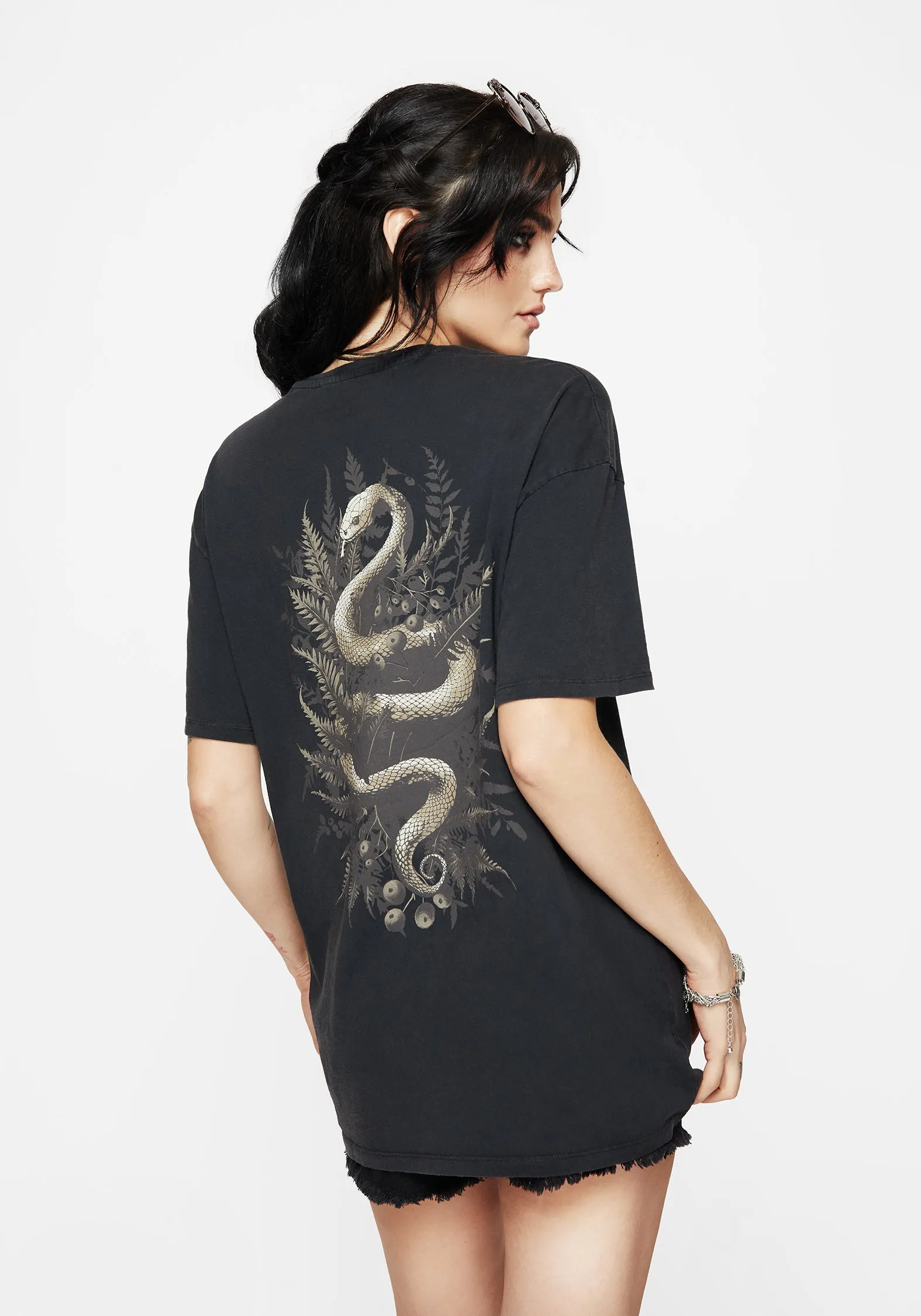 High Density Weave Gravity Cotton Snake Printed T-Shirt