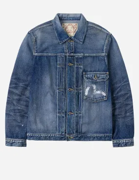 SnagFreeKnit HighElasticity Seagull Print Regular Fit Denim Trucker Jacket
