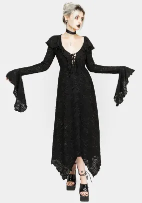 Jessel Distressed Cascade Handkerchief Hem Midi Dress Sleek Wear Urban Wear