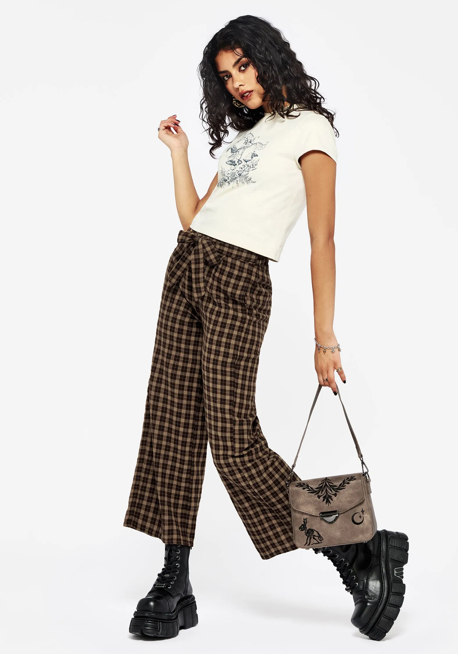 Terra Wide Leg Culotte Trouser - Brown Comfy Wear
