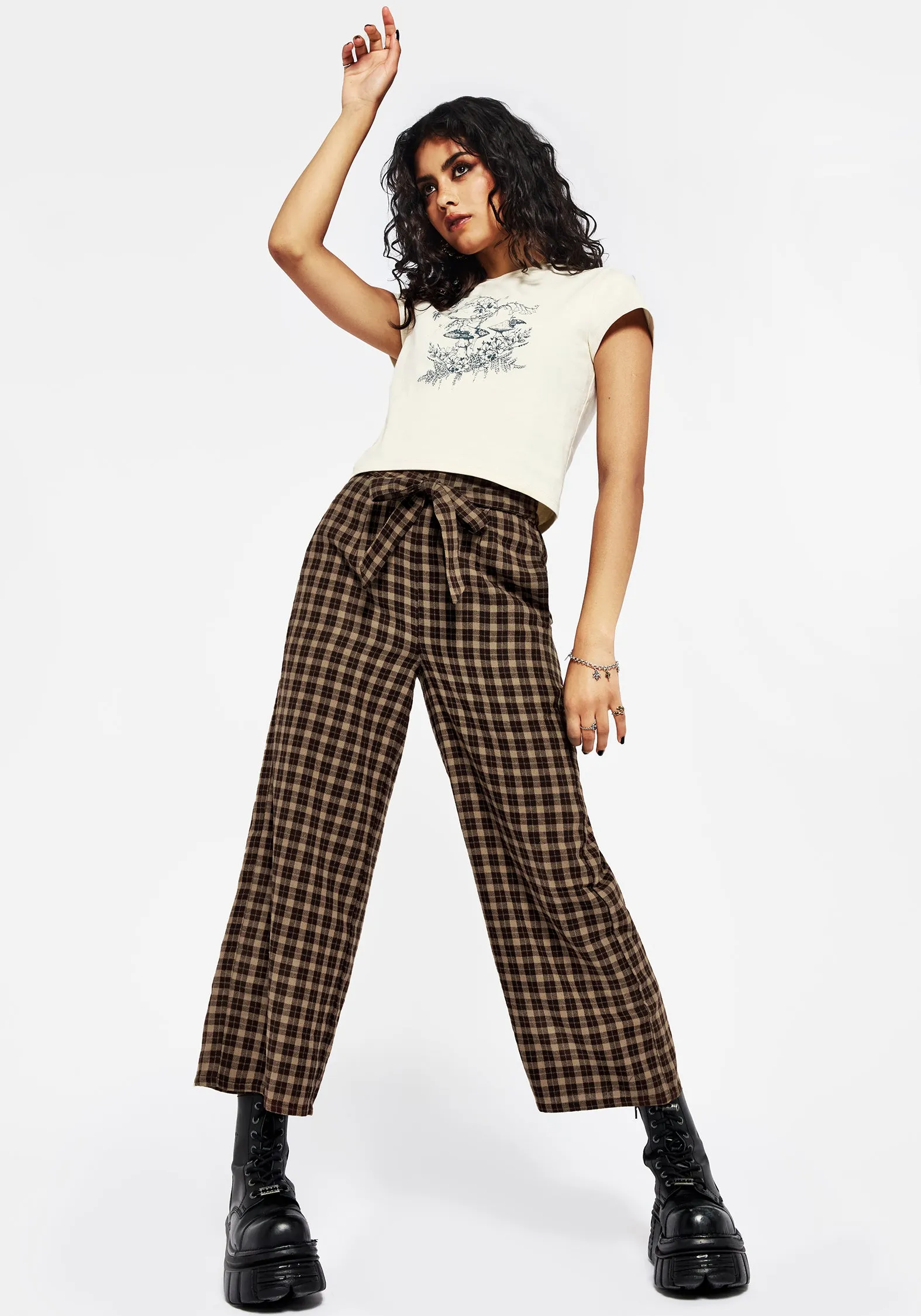 Hemp Blend Terra Wide Leg Culotte Trouser - Brown