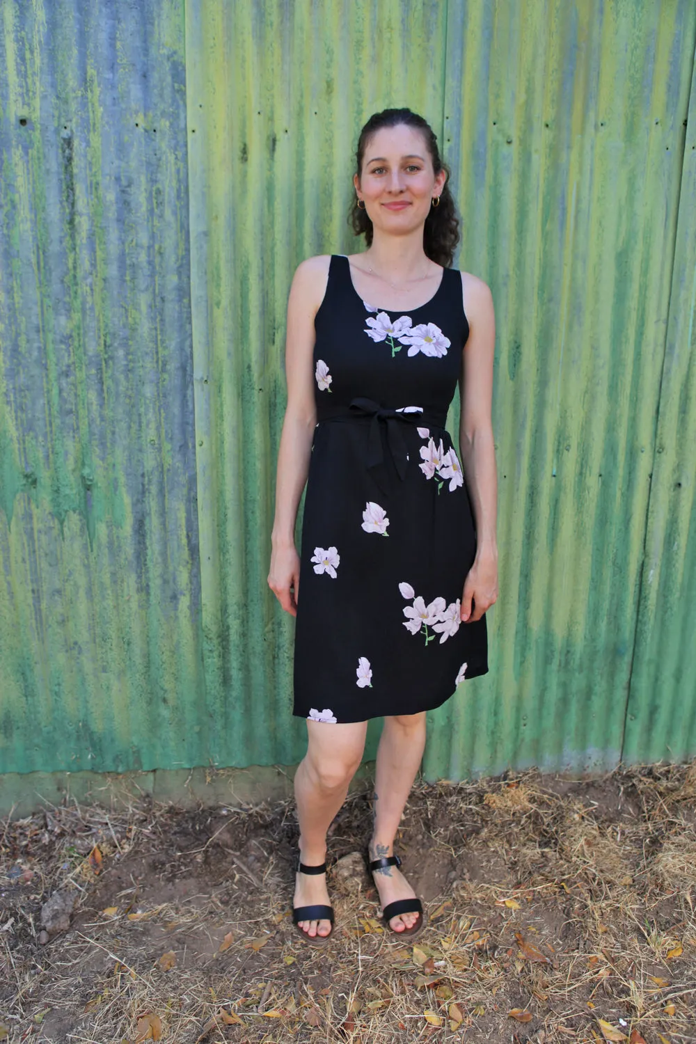 Hannah Dress in Black Magnolia Travel-friendly