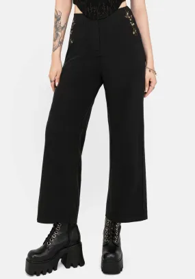 Tailored Cut Inverted Pleats Harmony Embroidered Cropped Trouser