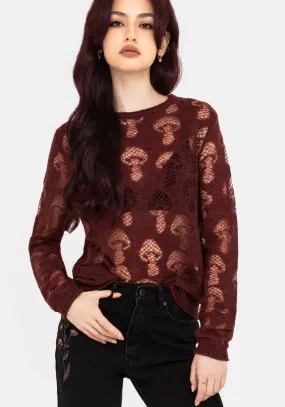 Harriet Lurex Mushroom Detail Knit Jumper Light Drape Modern Texture