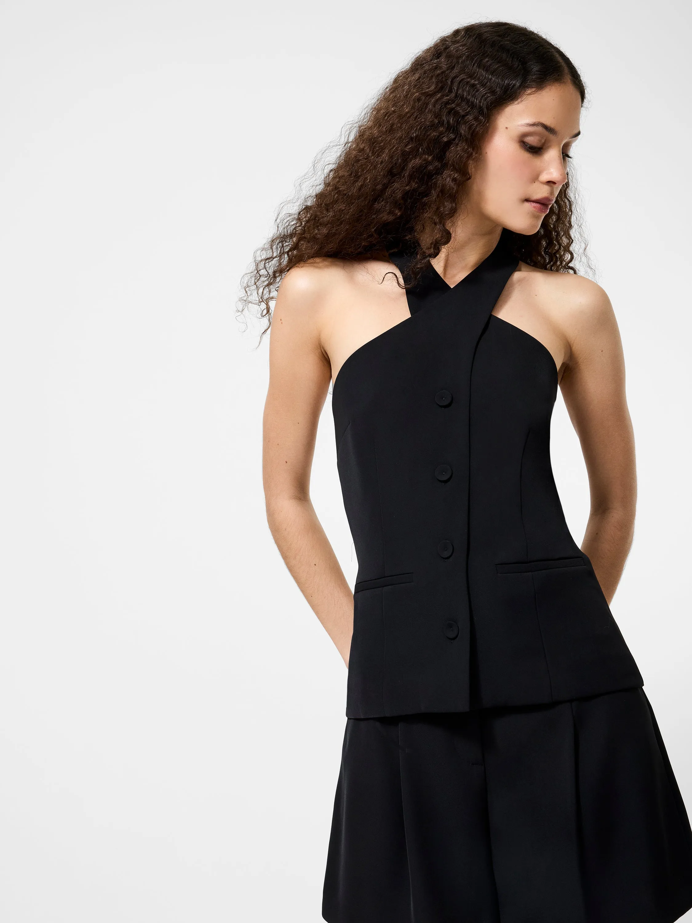 Harry Suiting Cross Neck Vest UltravioletProtectionFabric