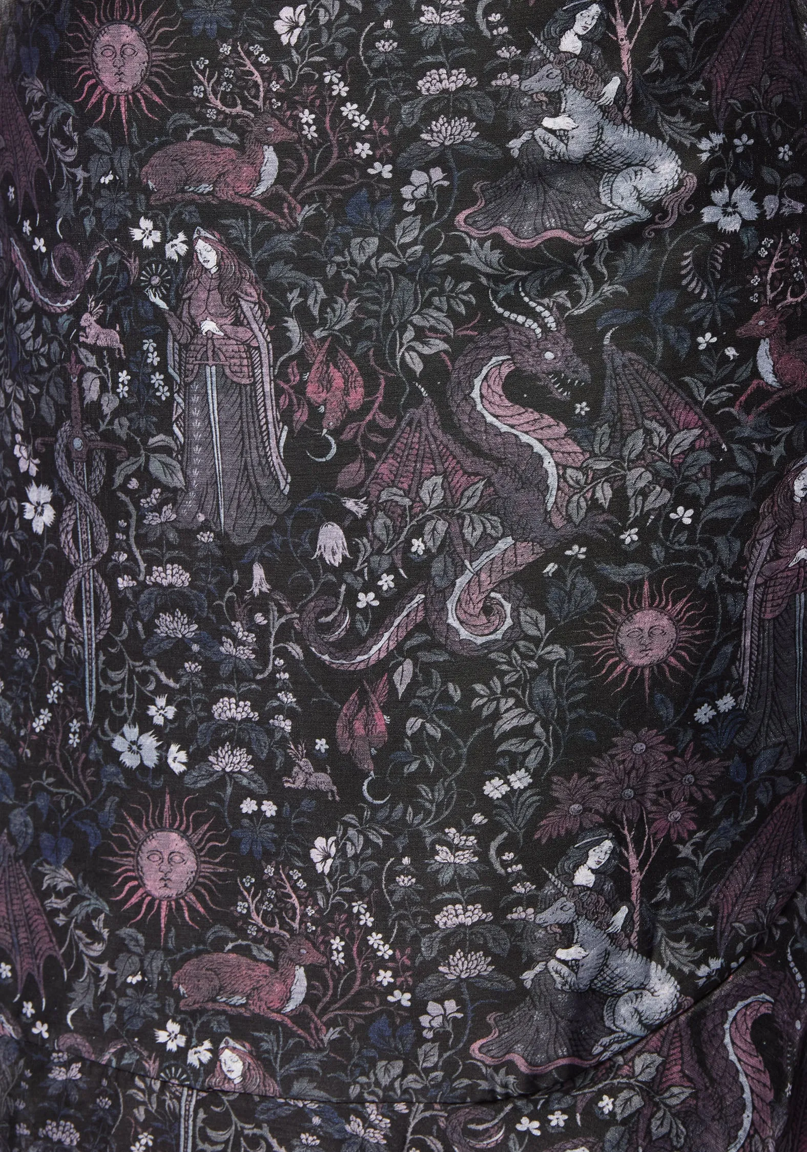 Haunt Medieval Printed Asymmetric Midaxi Skirt Elegant Look Local Artisan