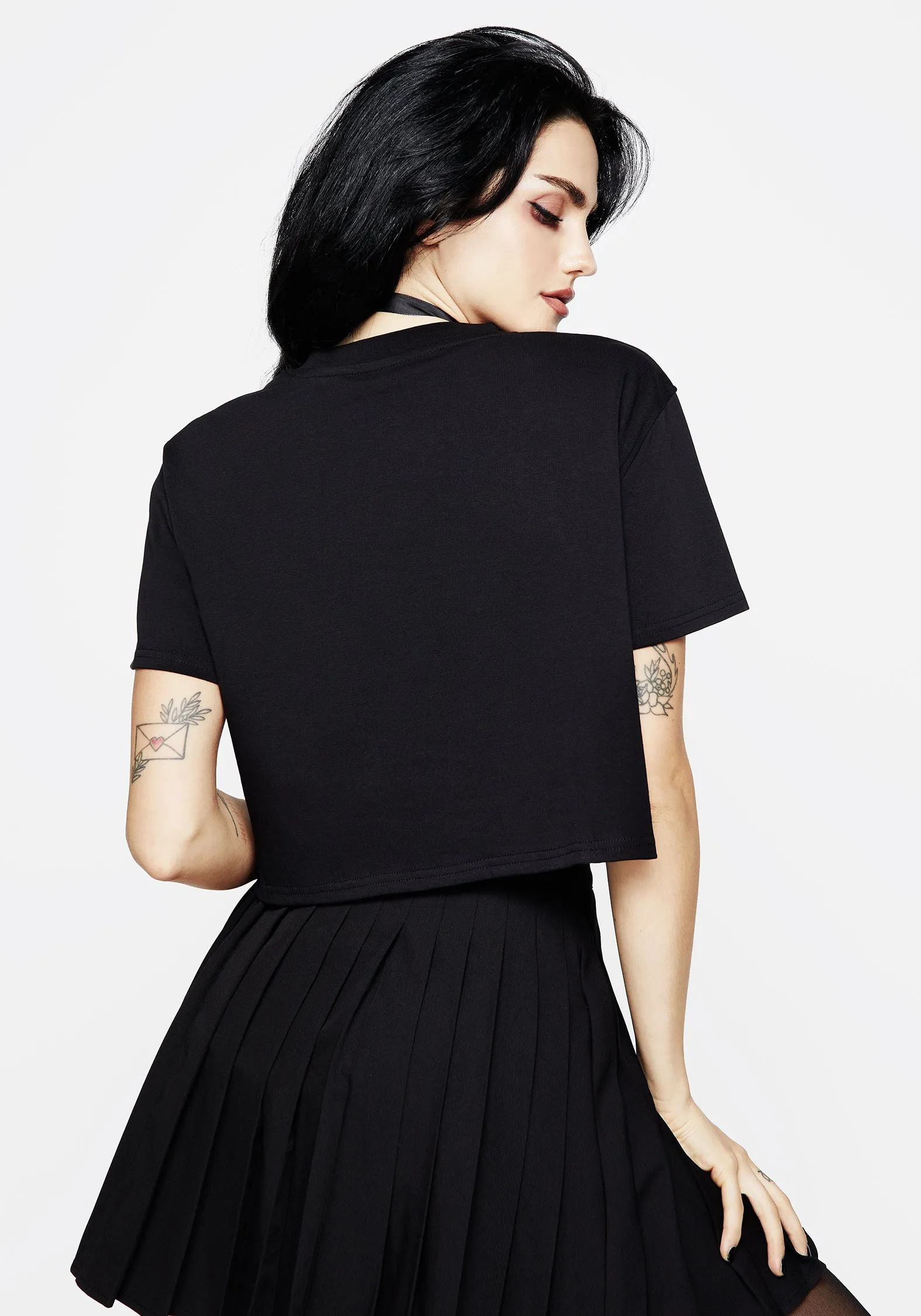 Non Chafe Armholes Hawkmoth Graphic Print Boxy Crop Tee