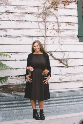 Hawthorn Cardigan in Heathered Slub Knit Knit Design Comfort Stretch