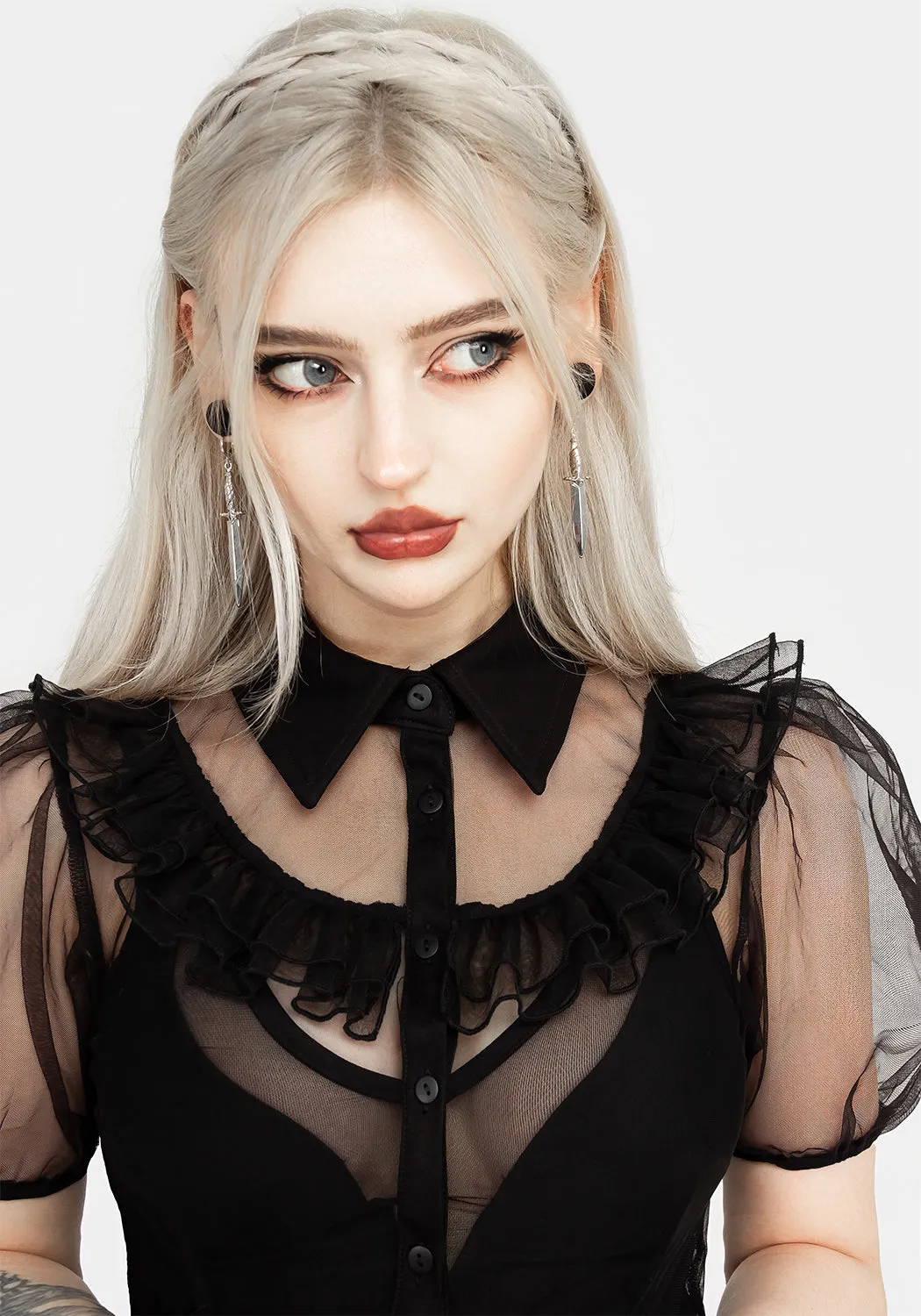 Standout Feature Cool Texture Headhunter Frill Yoke Gown