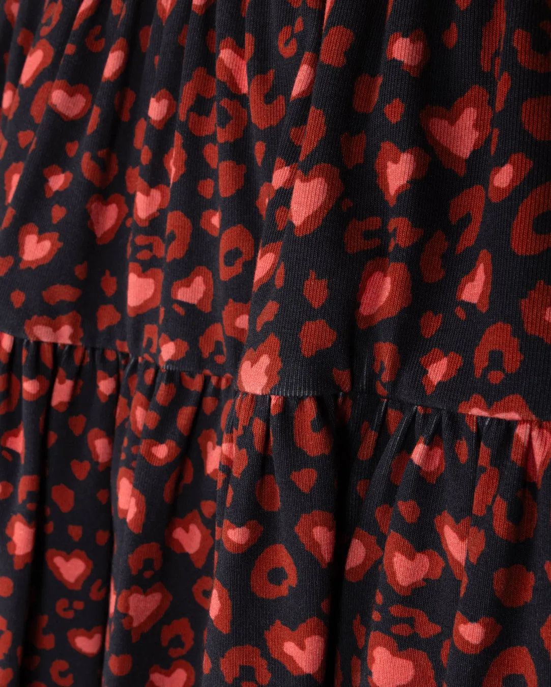 Heart Print Tiered Skirt Timeless Trend
