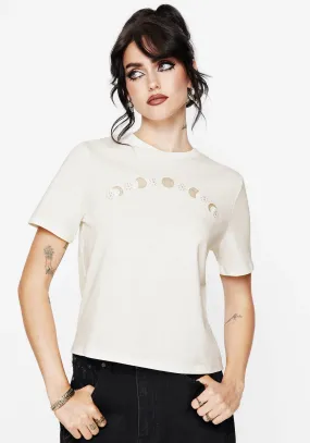 Griffinfly Cotton Embroidered Jersey Cropped T-Shirt AntiBacterialTreatment EcoFriendlyDyes