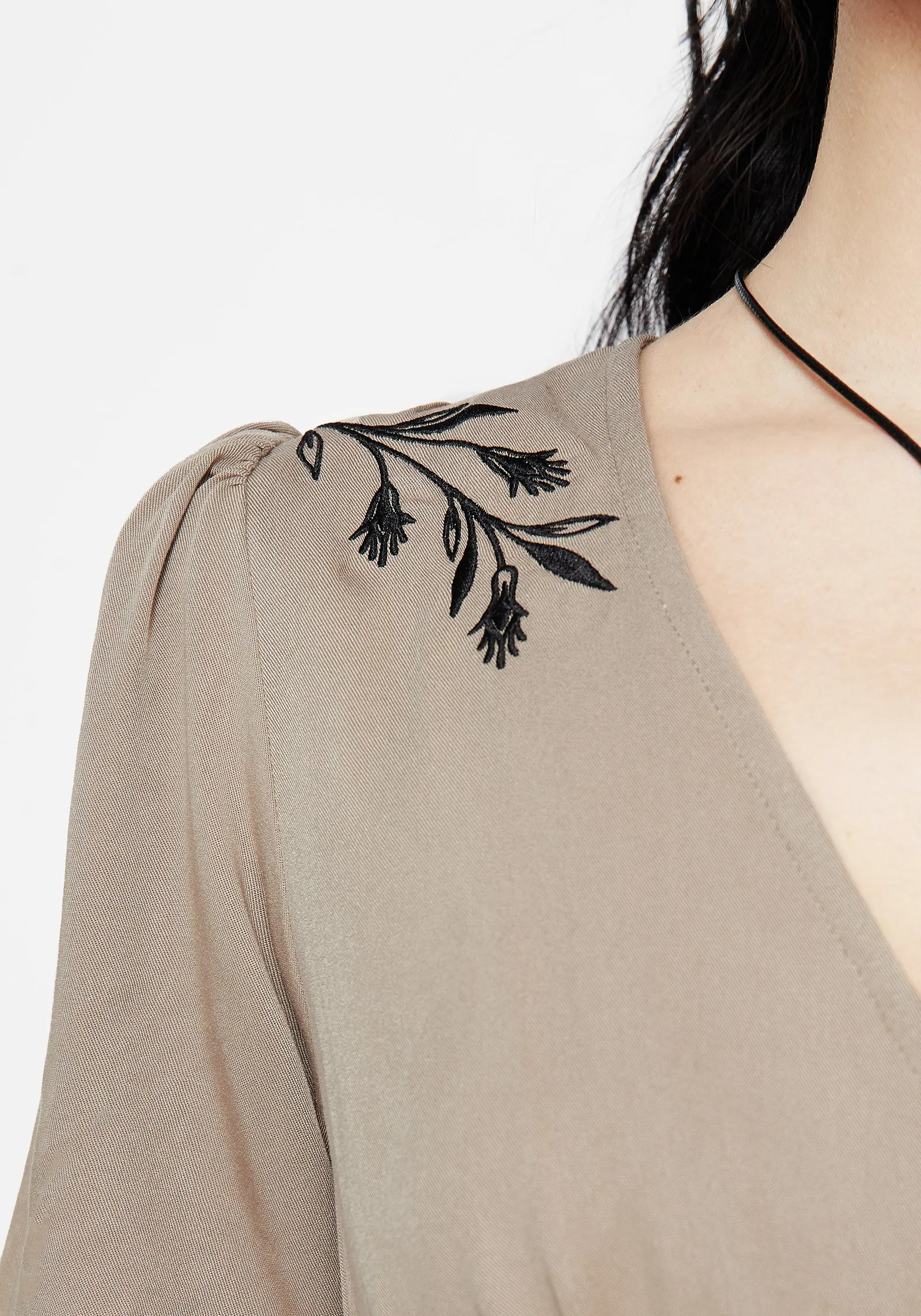 Hester Embroidered Button Up Mini Dress Flowy Texture All Time Fit