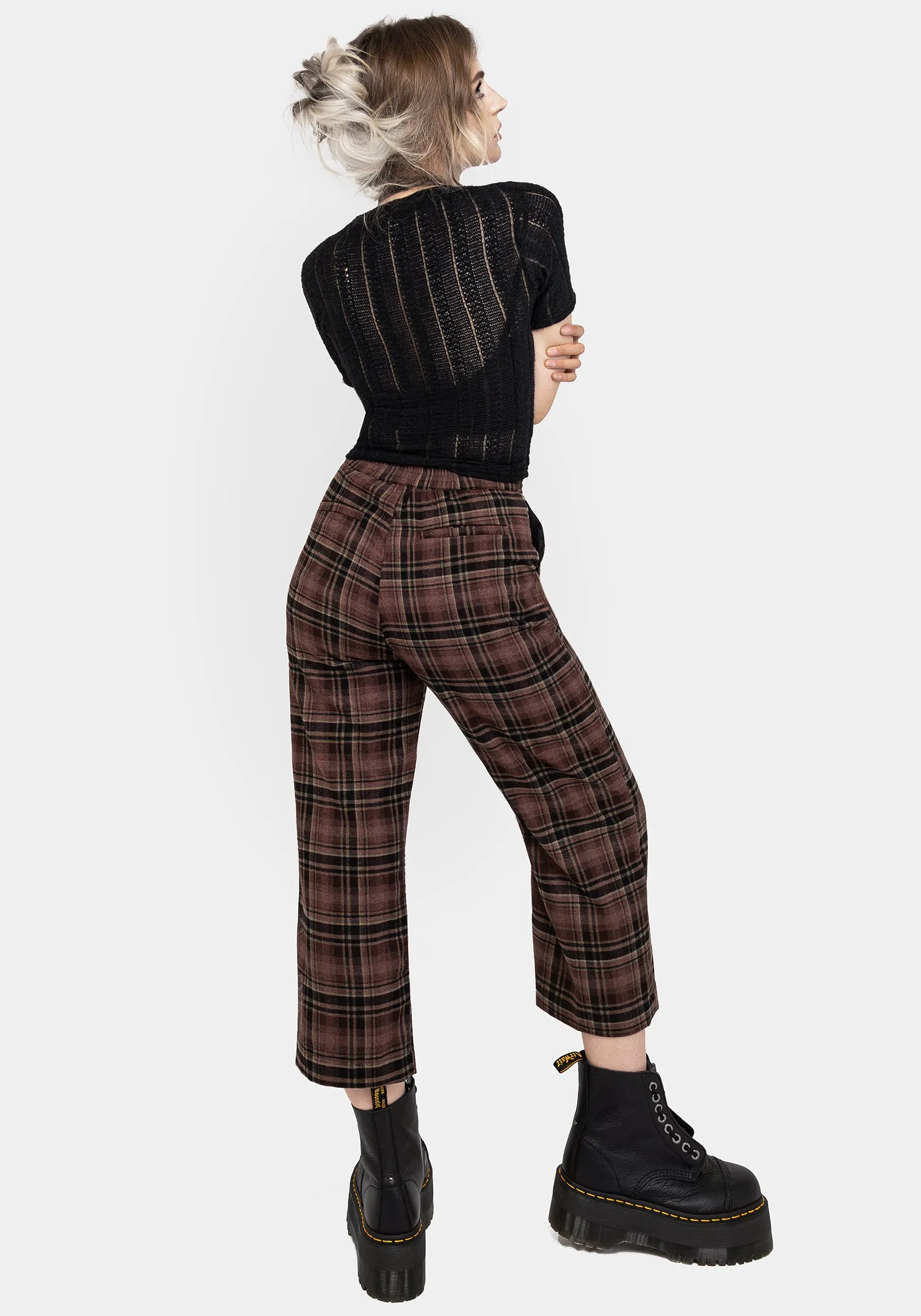 Hickory Check Straight Leg Trousers Day Wear