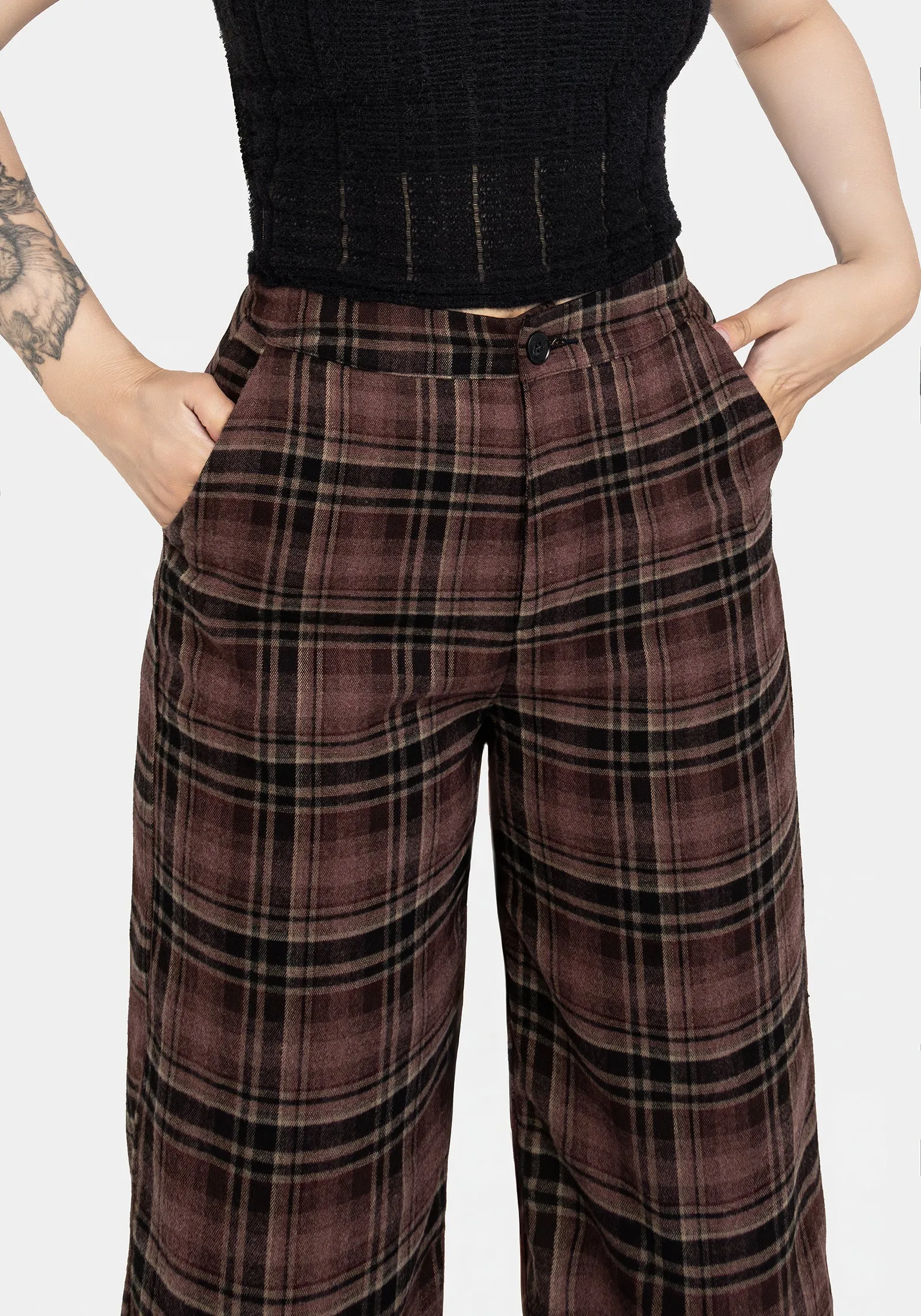 TemperatureRegulation Hickory Check Straight Leg Trousers