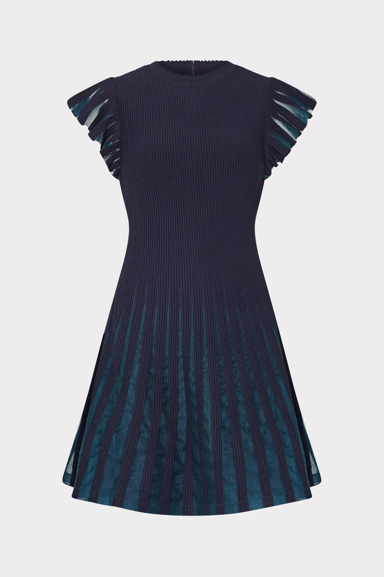 Perfect Wearable Sheer Flutter Sleeve Knit Mini Dress