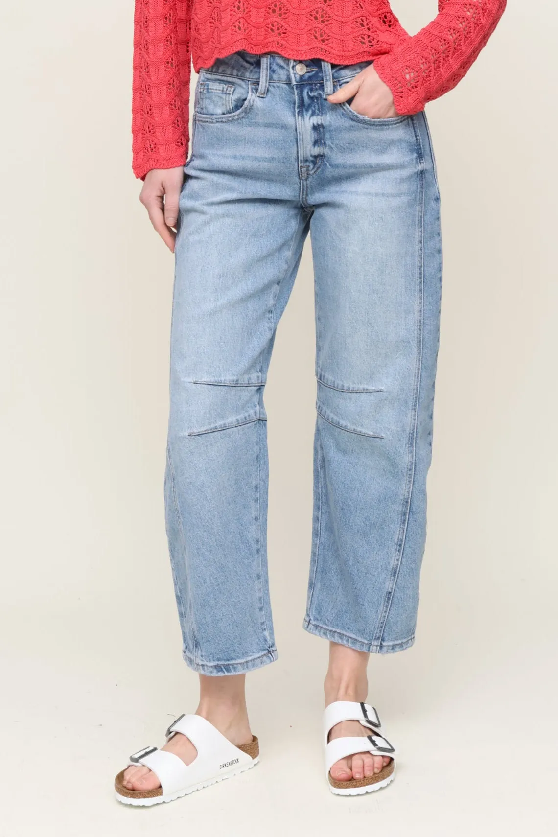High Rise Barrel Jean UV Protection Streetwear vibe