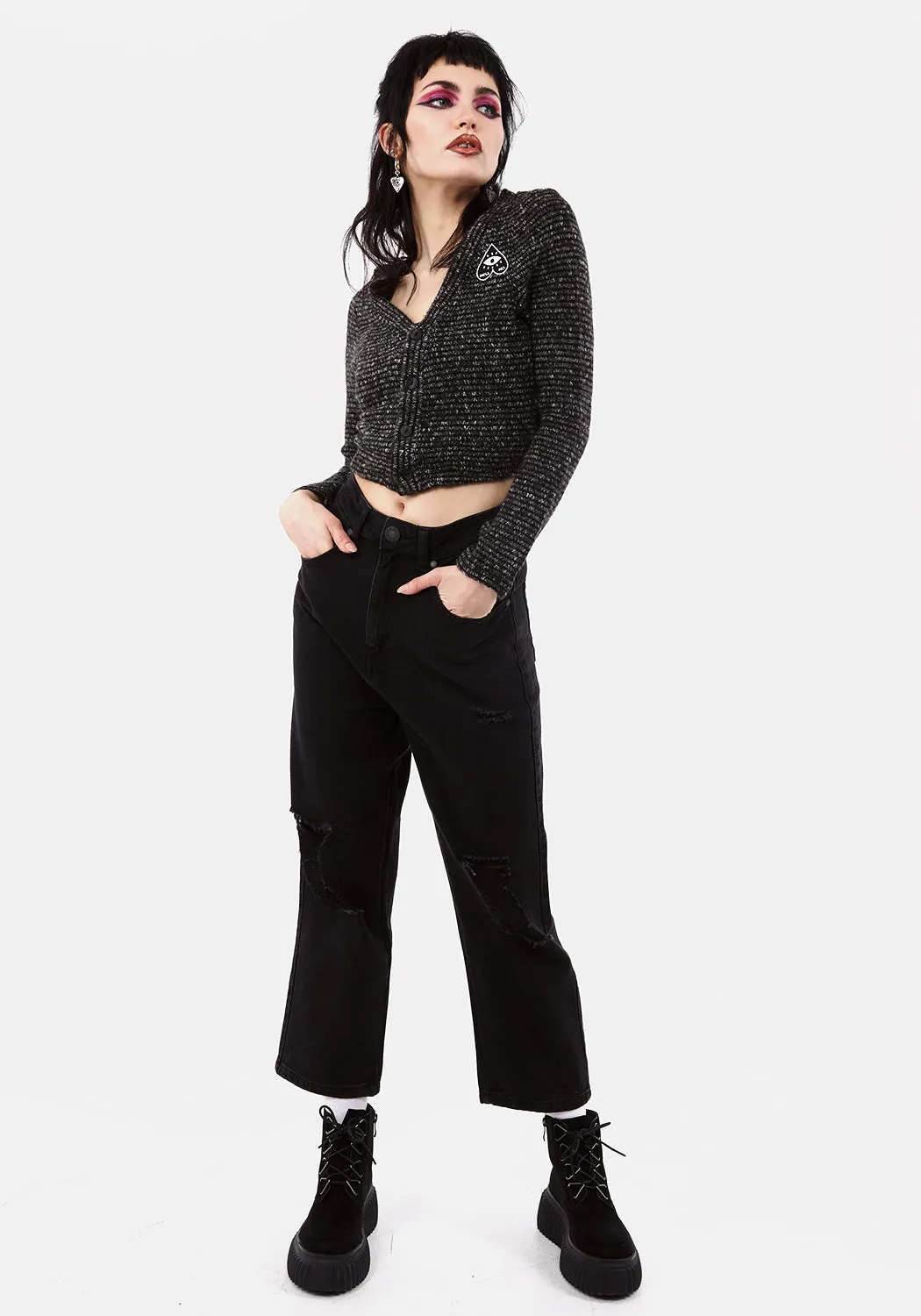 Water Repellent Finish HILDEGARD EMBROIDERED KNIT CARDIGAN