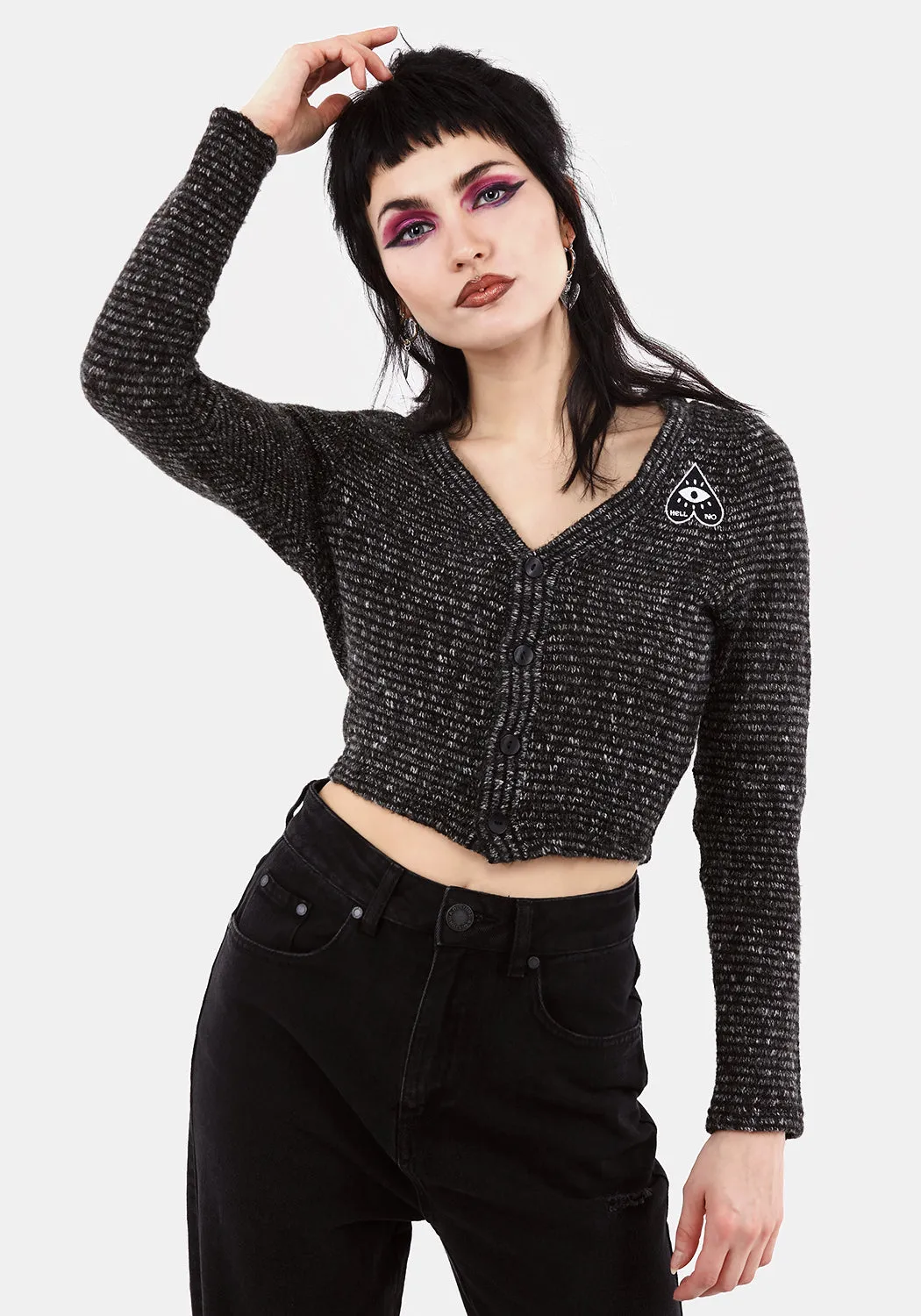 HILDEGARD EMBROIDERED KNIT CARDIGAN No-Fuss Look Relaxed Cut