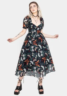 Mariposa Puff Sleeve Organza Midi Dress Season Ready