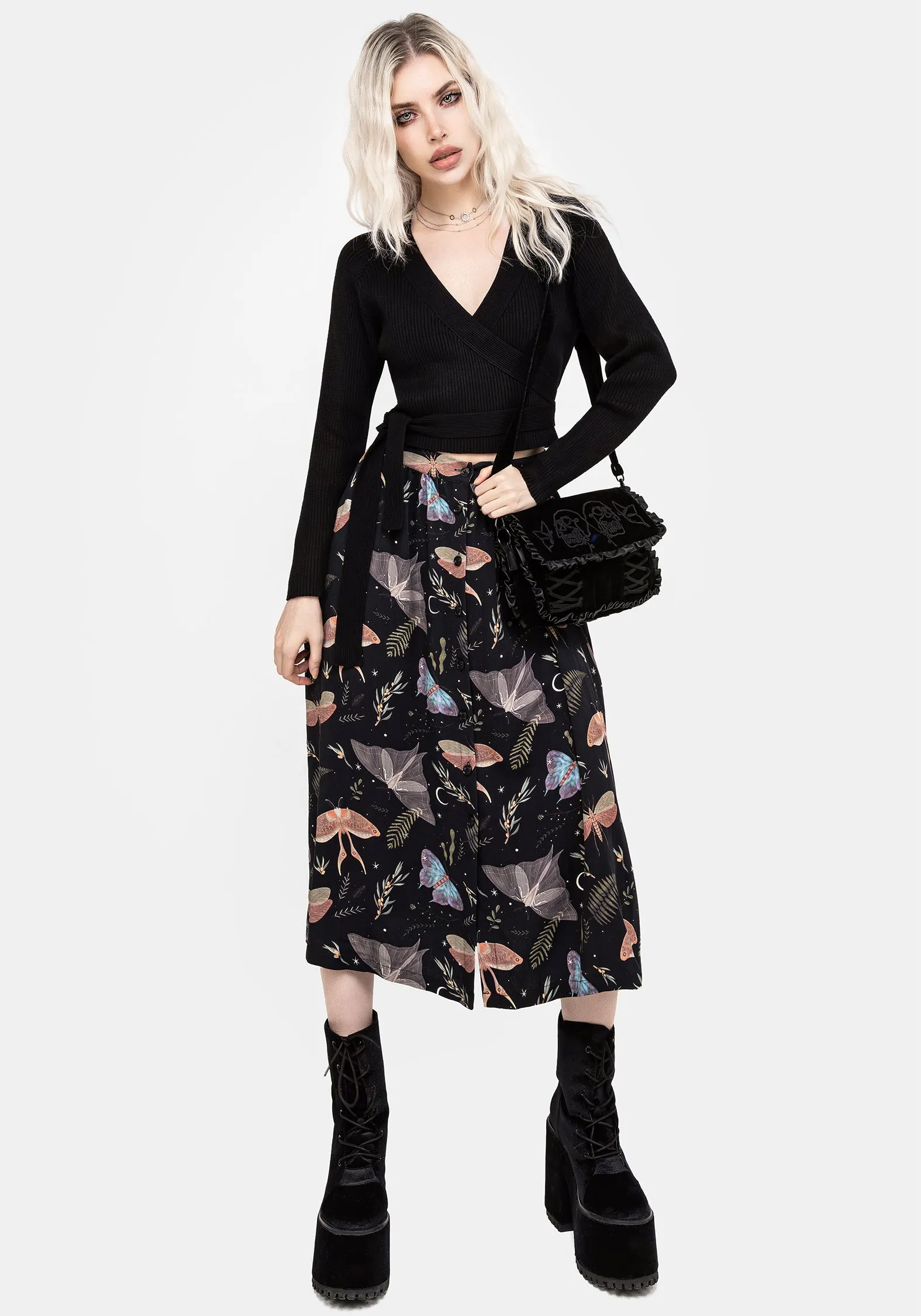 Holda Rib Knit Wrap Cardigan Four Way Stretch