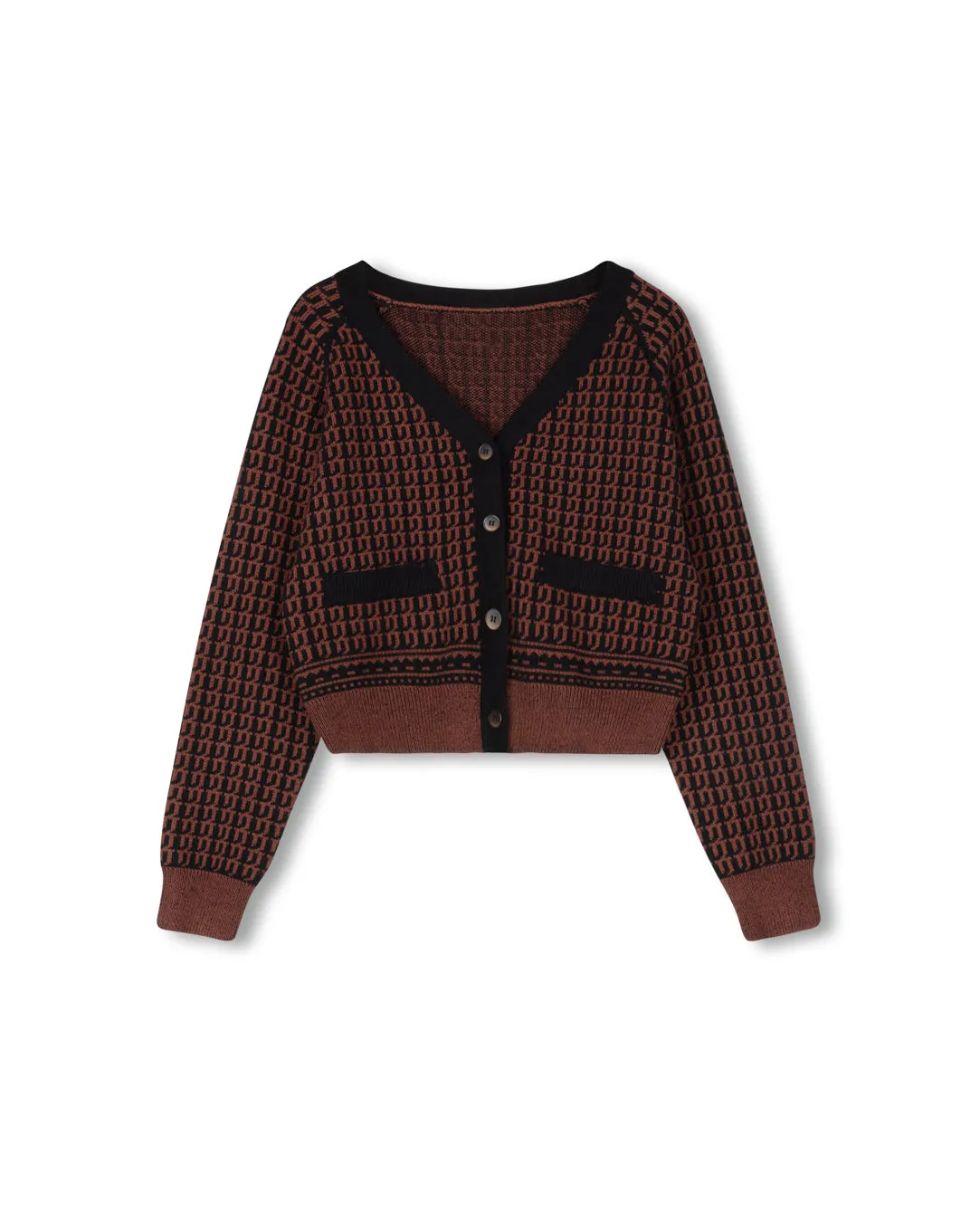 Honeycomb Trim Cardigan Cozy Fitting Anti Pilling Surface