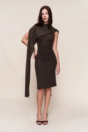 Timeless Look Wave Sound Hooded Knit Dress