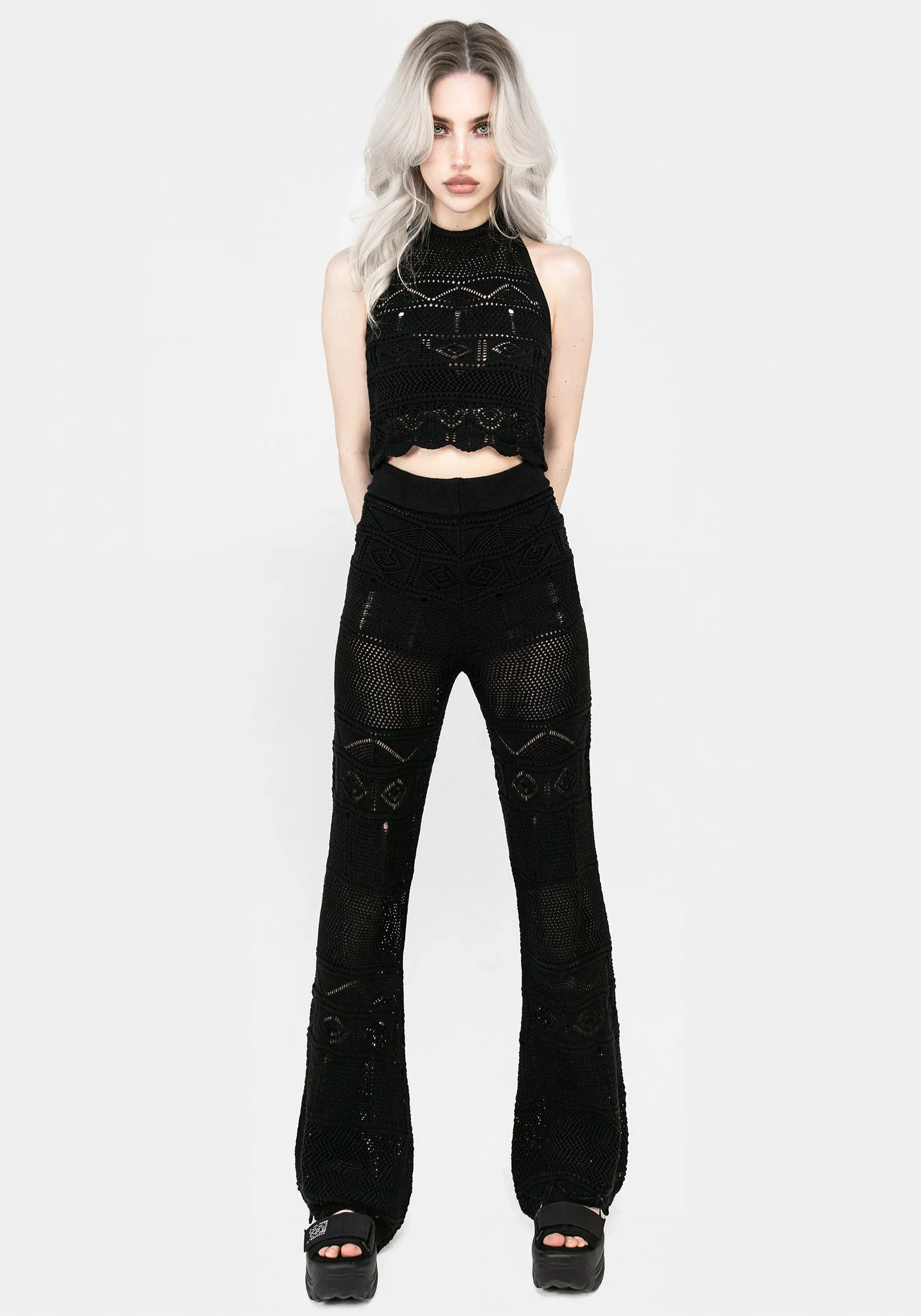 Essential Layer Travel Layer Hooked Pointelle Flare Trousers
