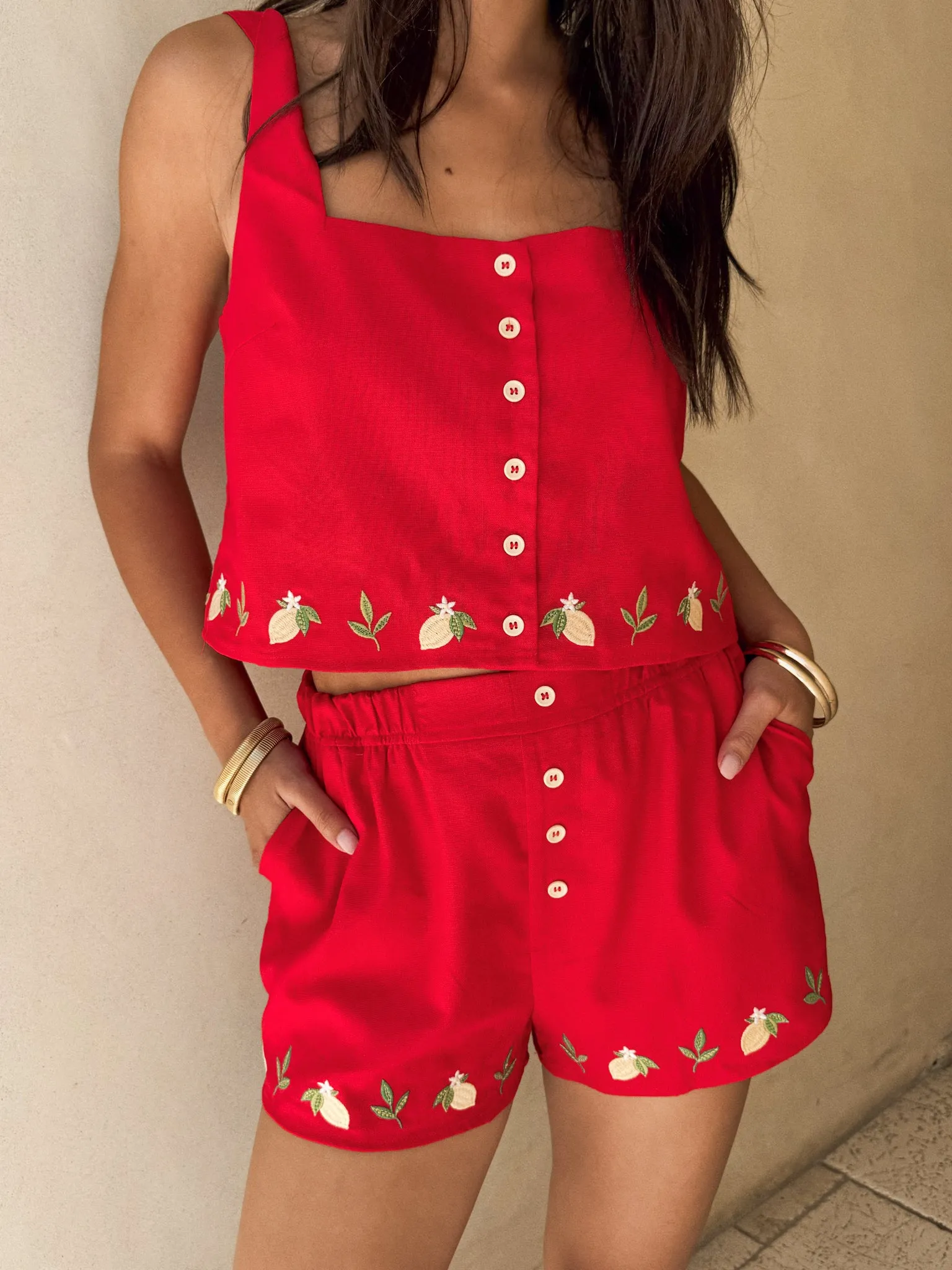 Minimal Fashion Hot Spell Embroidered Tank - Final Sale