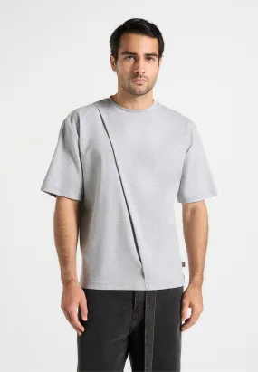 Errand Ready Athleisure Trend Hugo - Relaxed Fit T-Shirt With Pleat - Grey