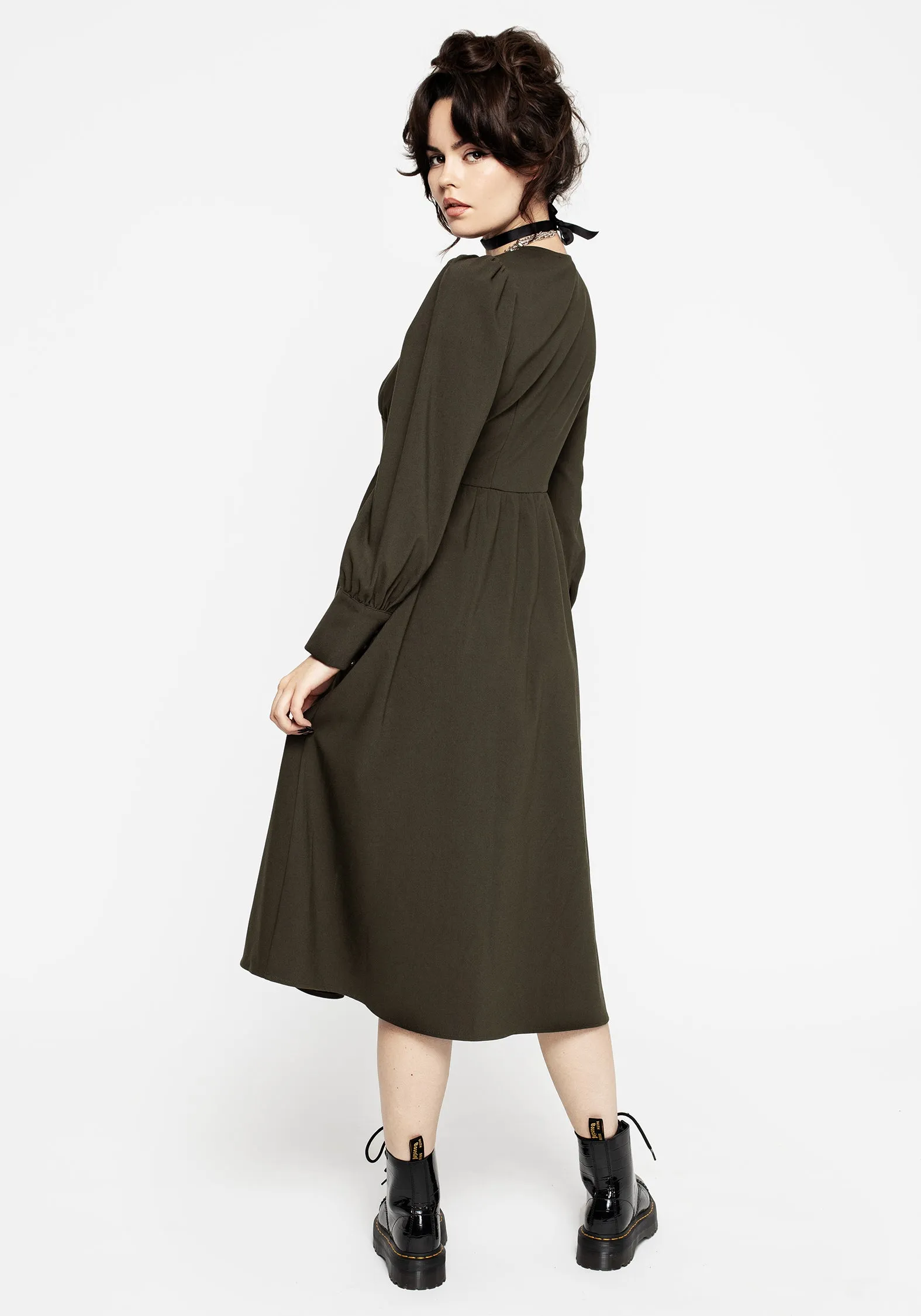 Huldra Embroidered Midi Dress Stylish Silhouette