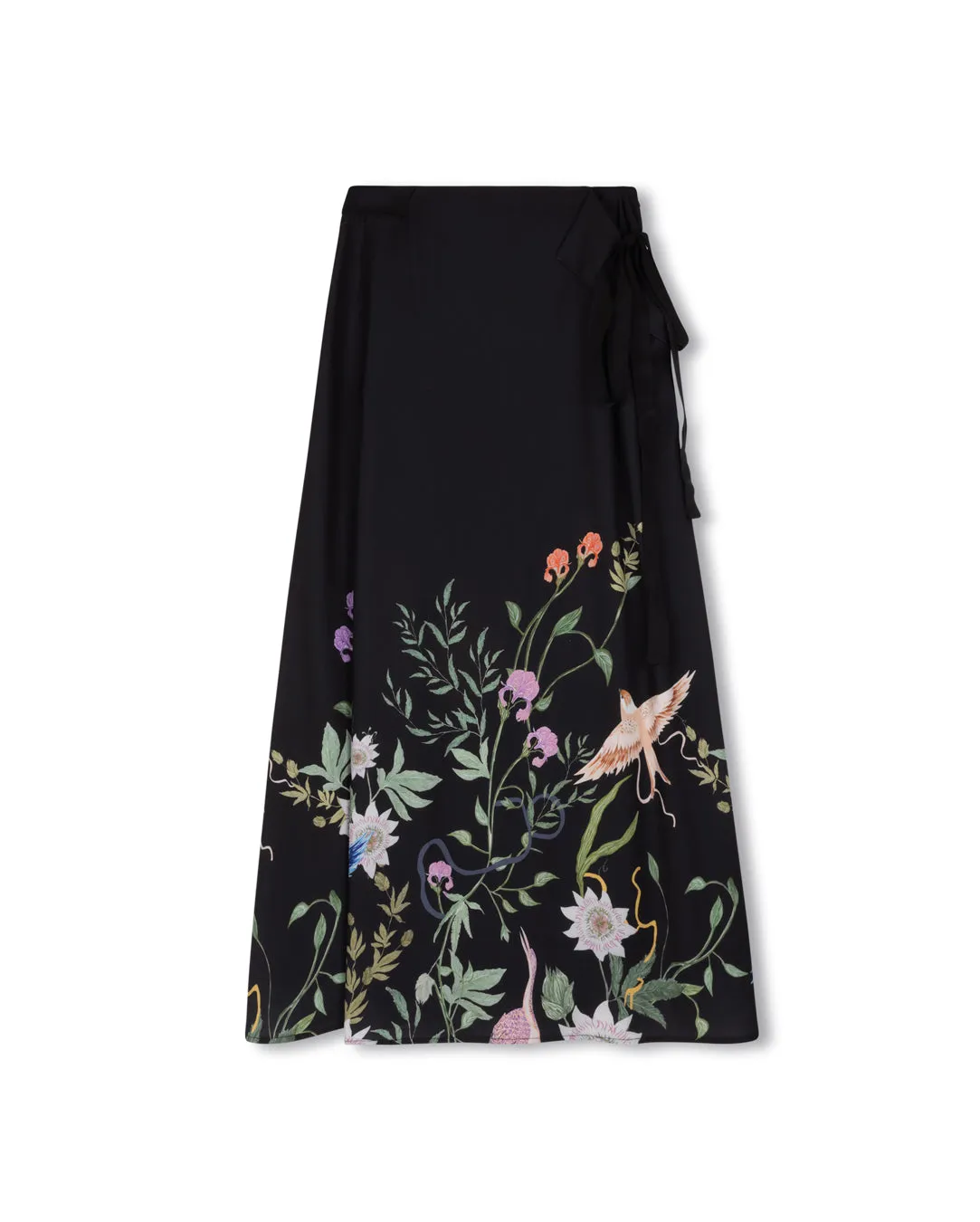 Hyer Crepe Ribbon Belt Skirt Cozy Tones