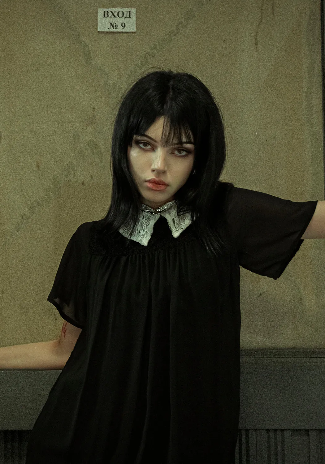 Flattering bodycon dress High Hemline HYMN CHIFFON DRESS