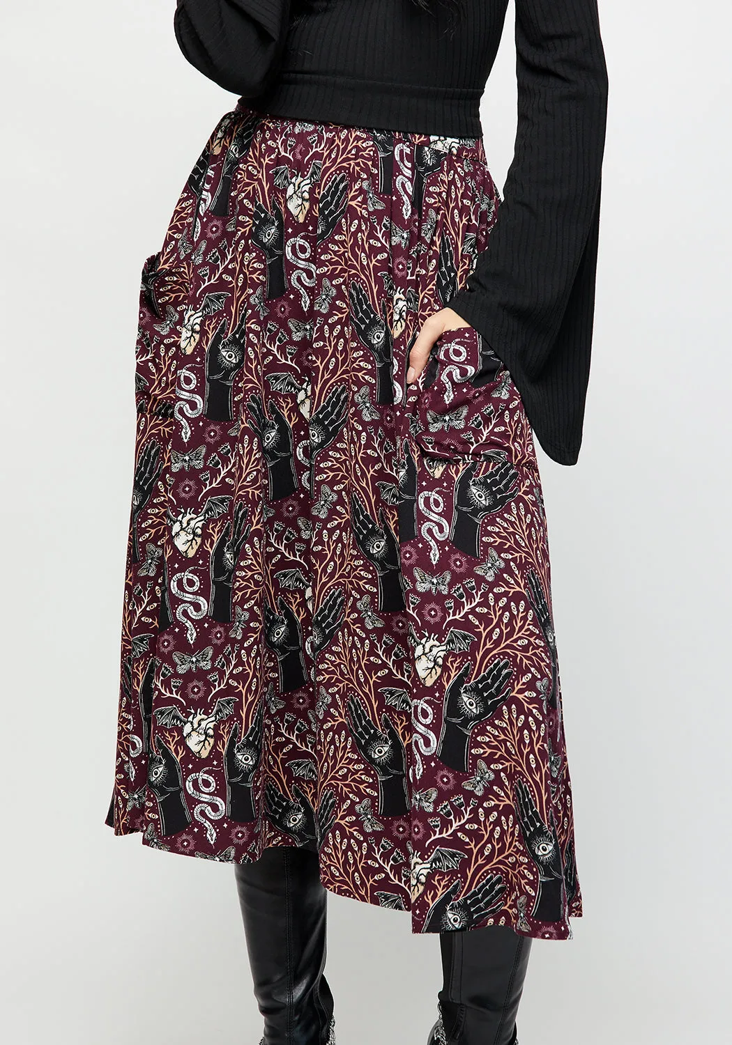 Sleek Styling Hemlock Tie Detail Midi Skirt