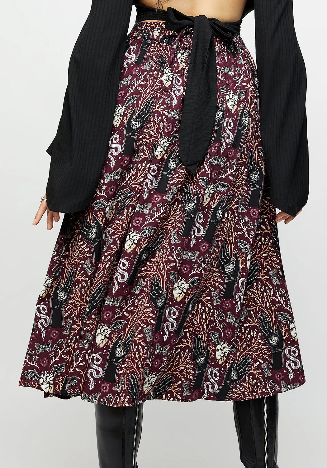 Hemlock Tie Detail Midi Skirt Graceful Look