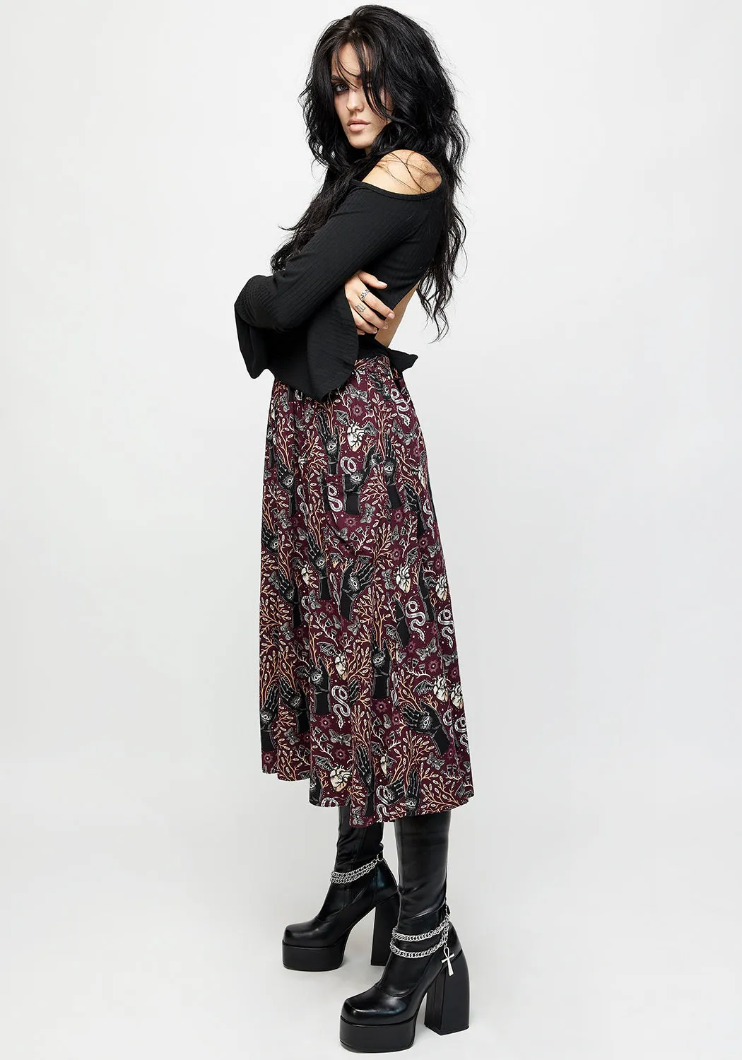 Hemlock Tie Detail Midi Skirt Runway Inspired