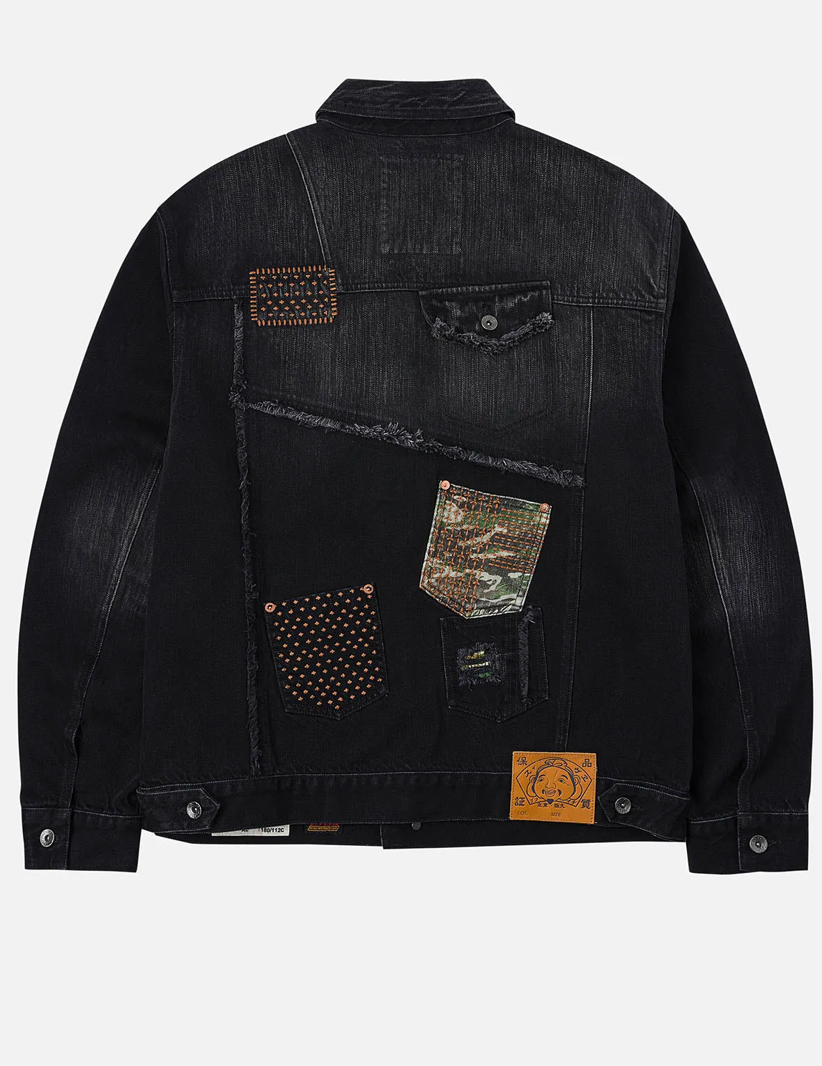 BondedShoulder Multi-Pocket Relax Fit Washed Denim Jacket