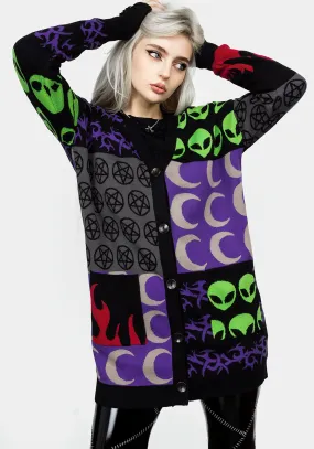 Illogical Oversized Cardigan Yarn Dyed Microfiber Textile