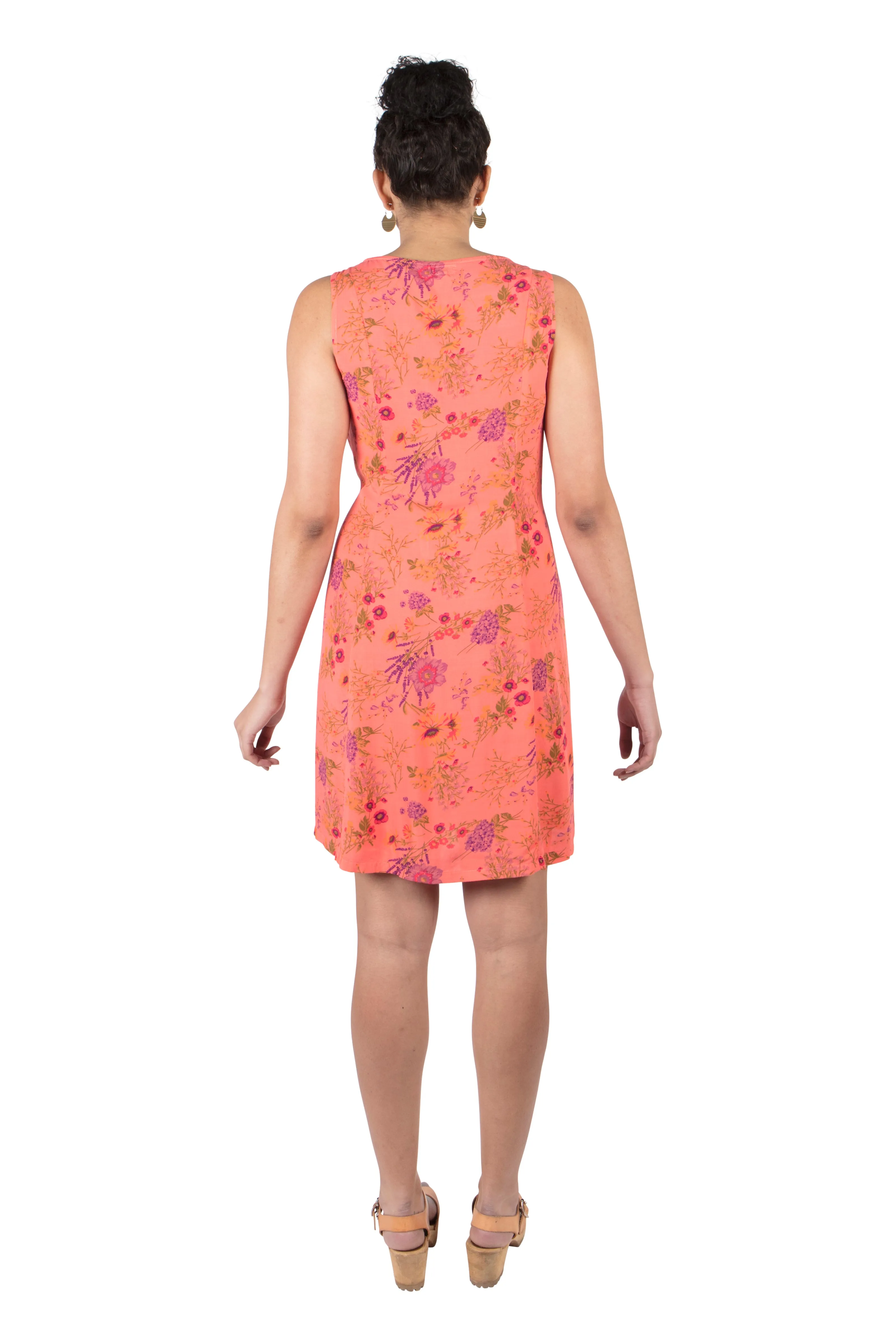 Tia Dress in Coral Floral Easy Going