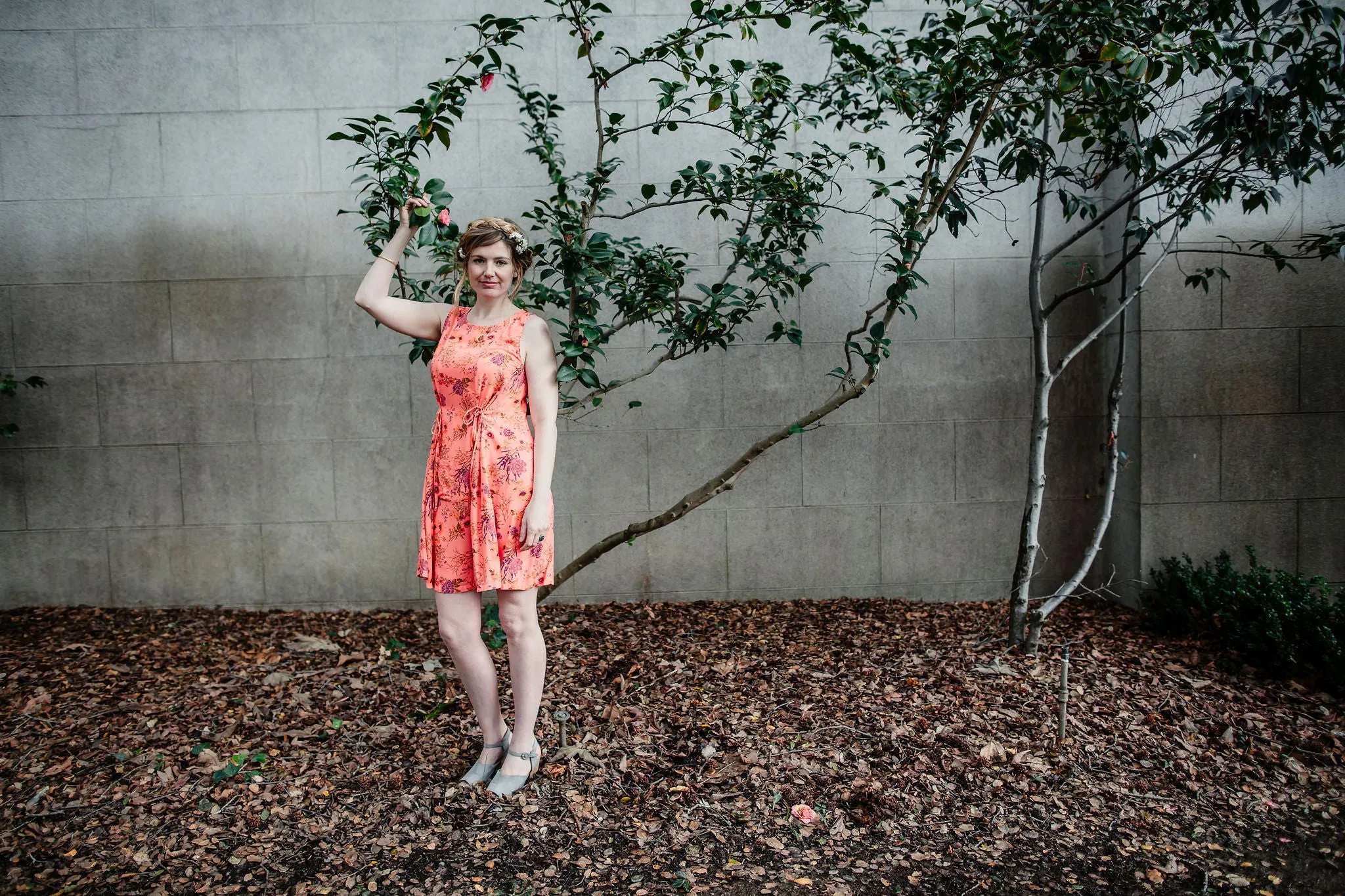 Weekend Chic Smooth-Finish Tia Dress in Coral Floral