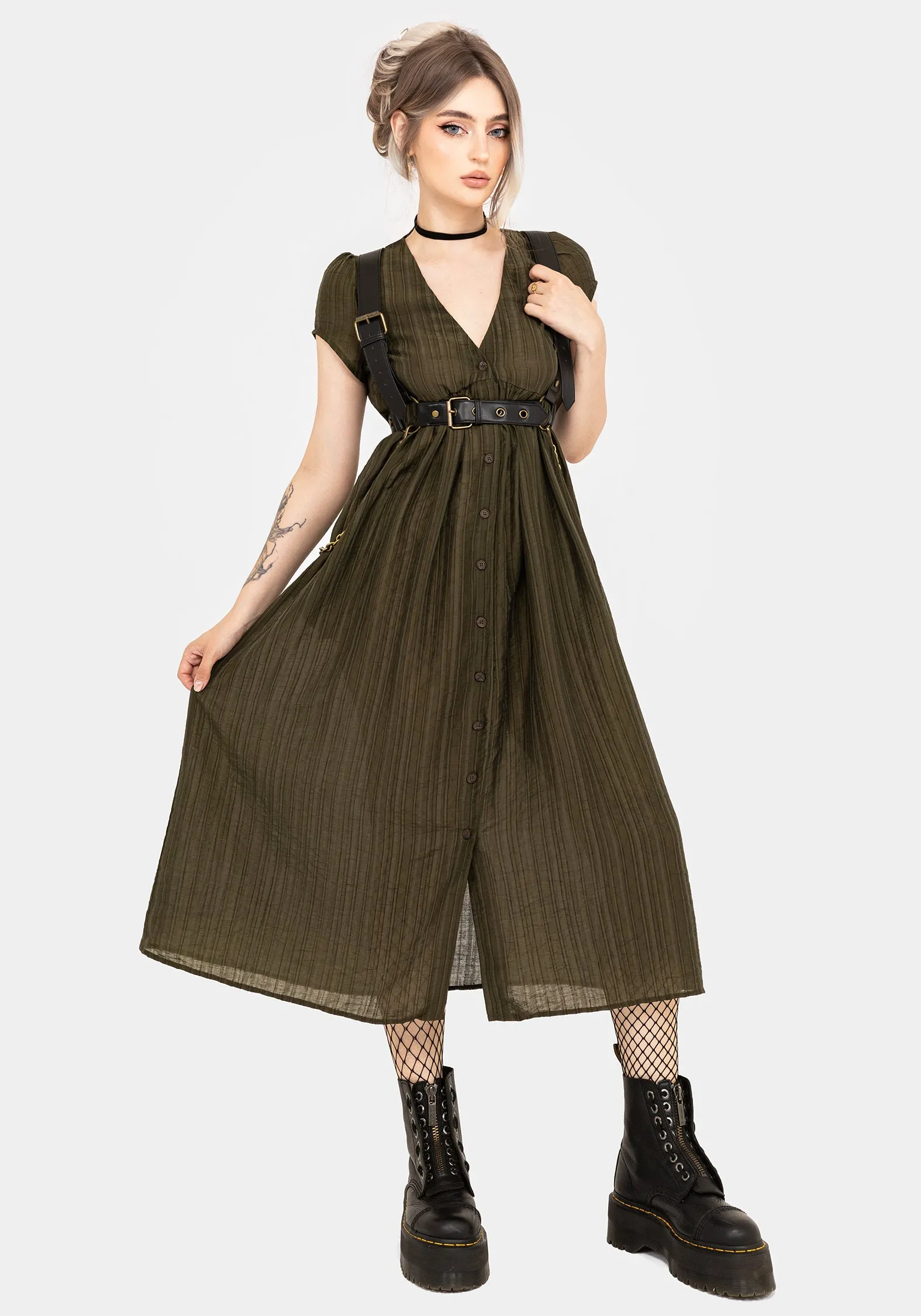 Elegant Appearance Infinity Button Up Midaxi Dress