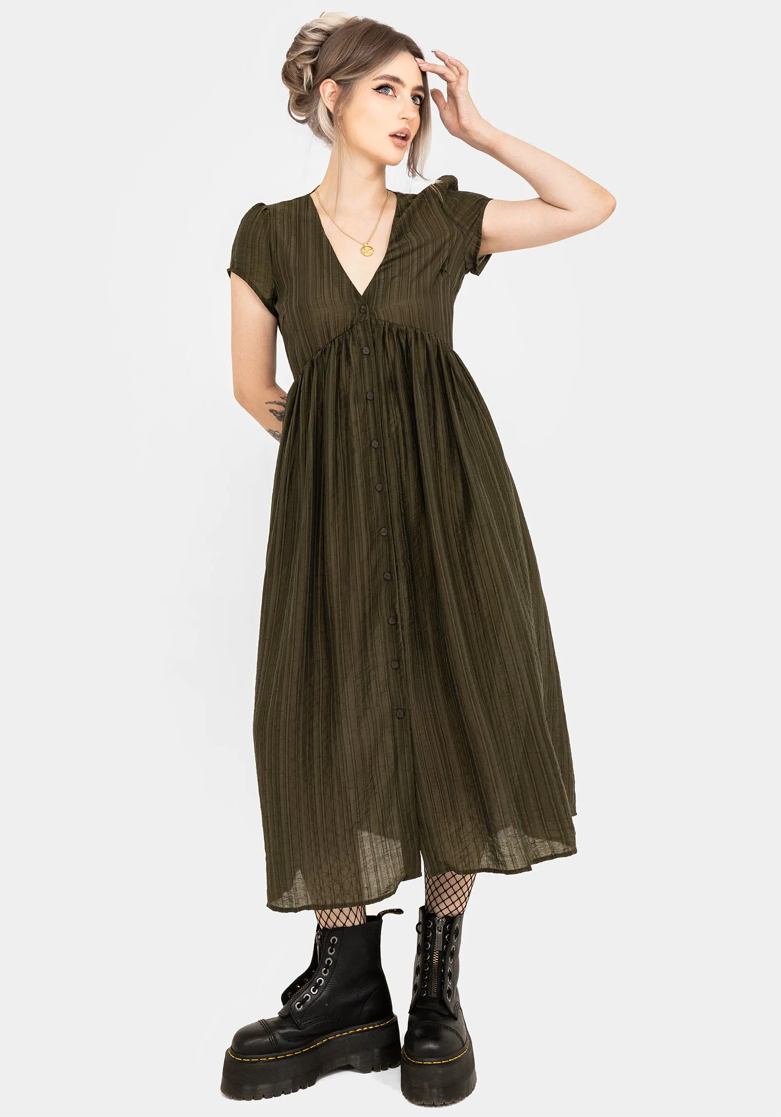 Infinity Button Up Midaxi Dress Minimalist Girl London Girl